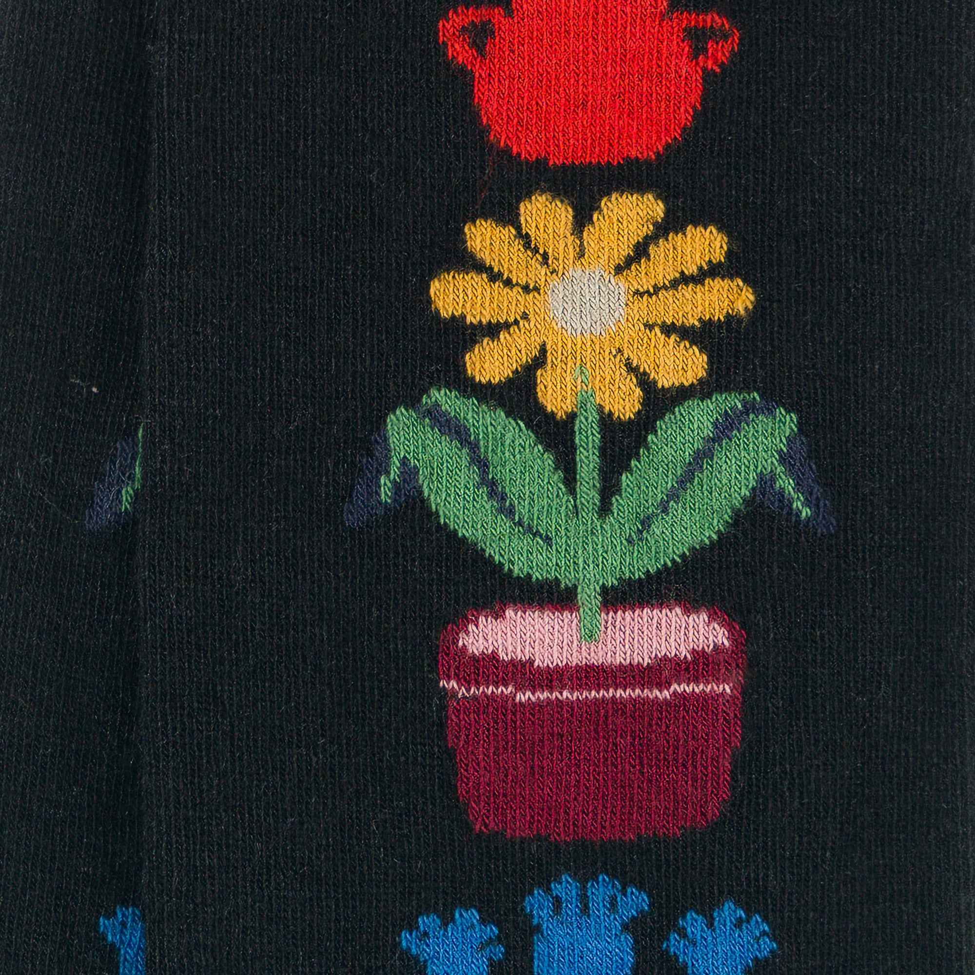 Chaussettes hautes en viscose et soie Noir - Baguette fleurs