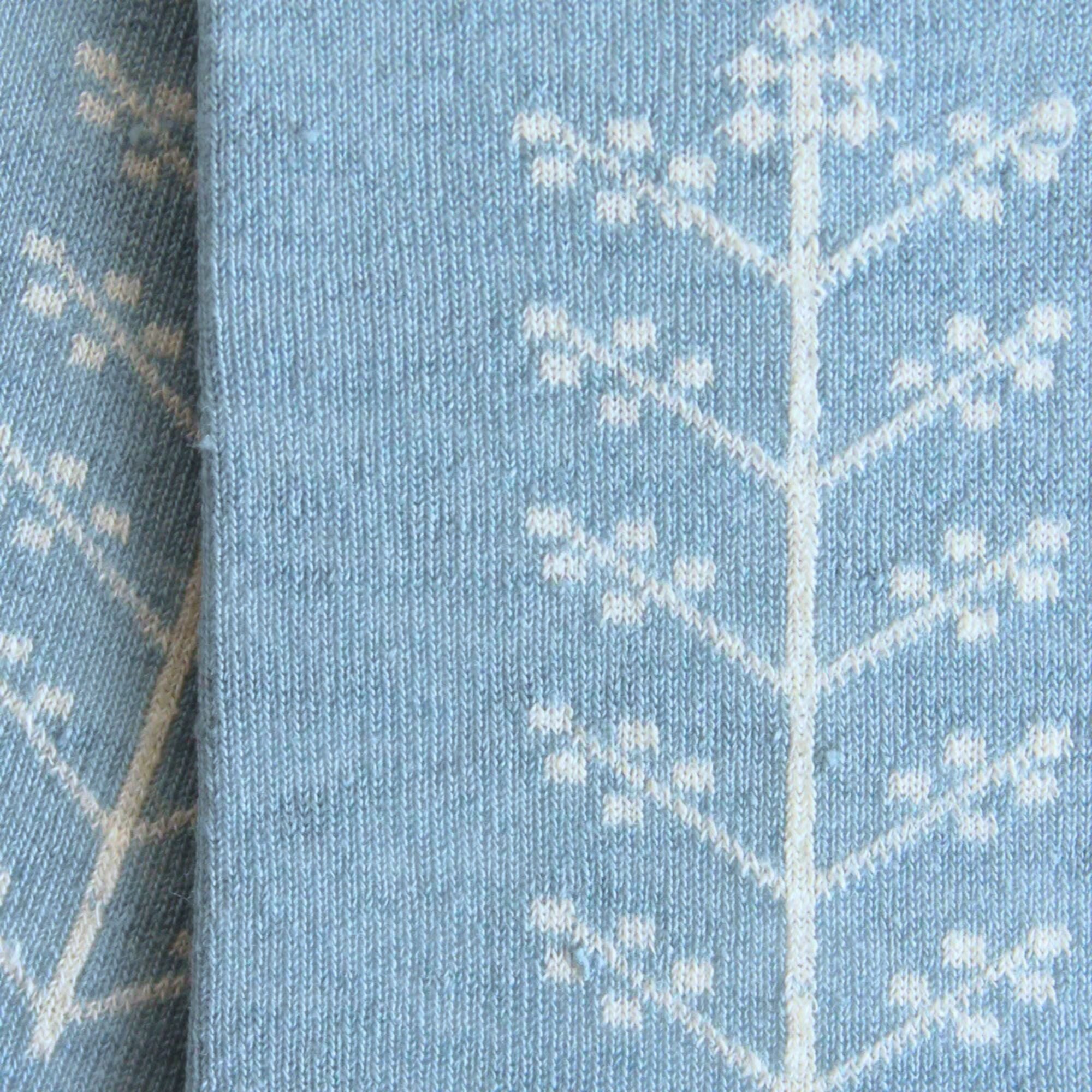 Chaussettes en lin Bleu ciel - Motif branche