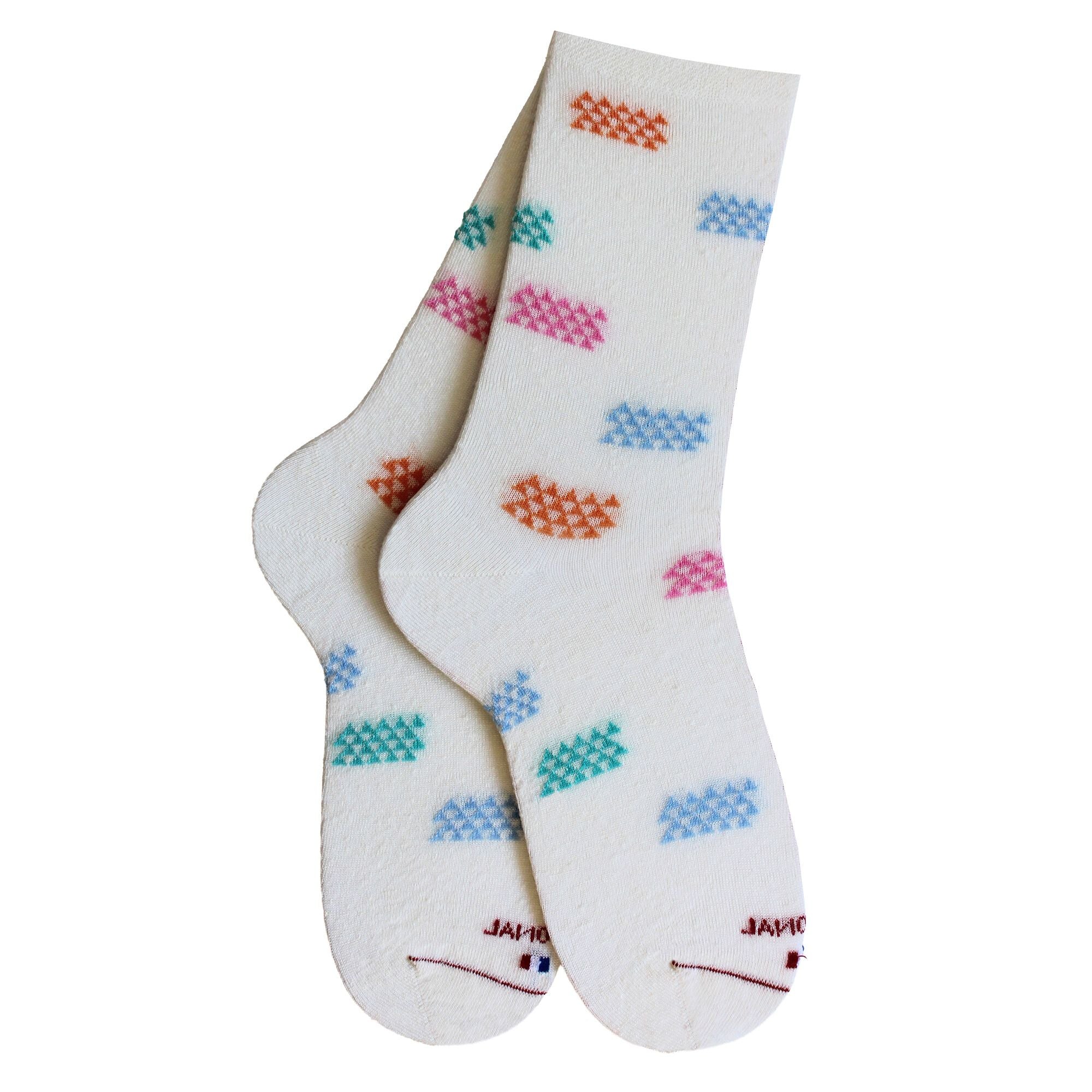 Chaussettes en lin Blanc - Semis géométrique