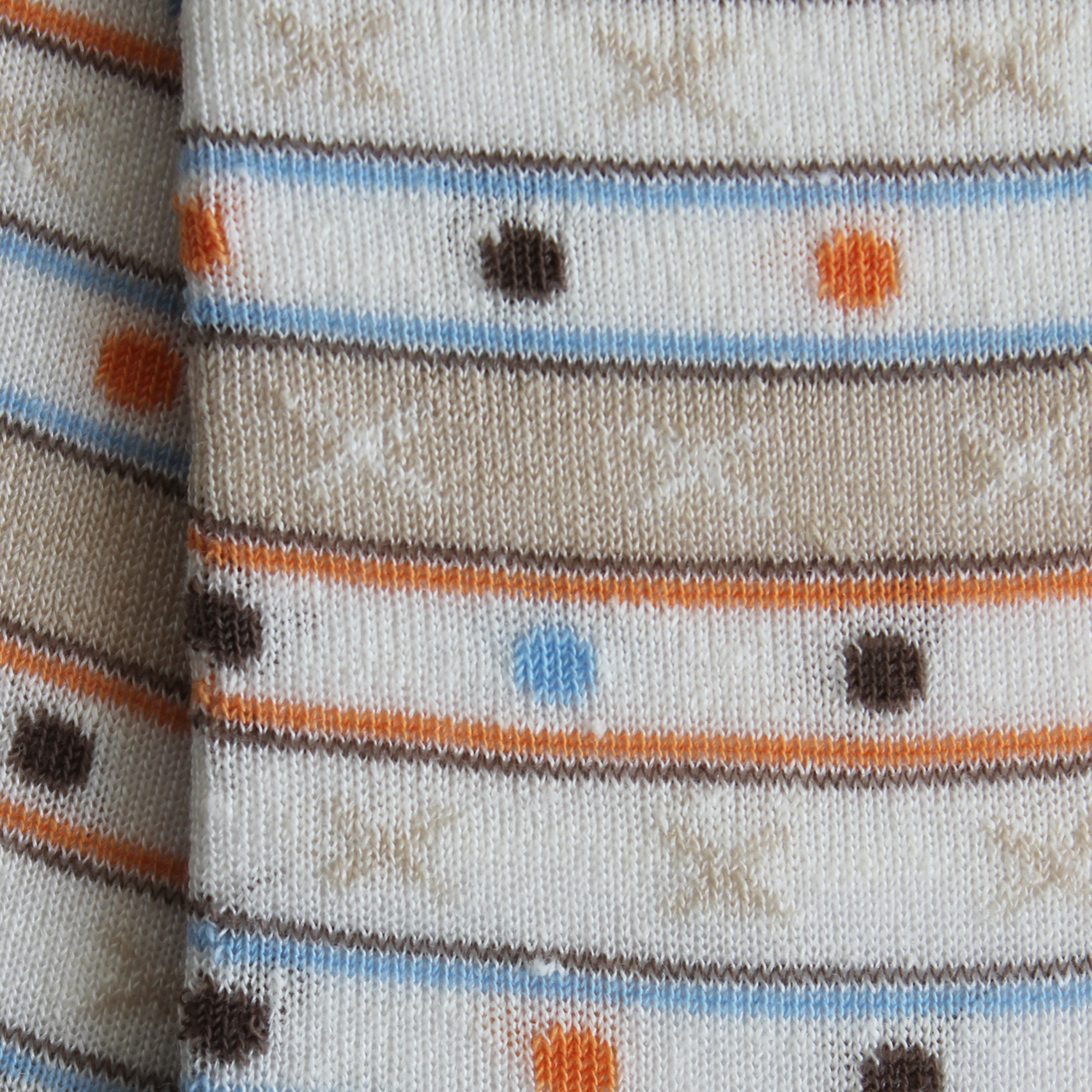 Chaussettes en lin Blanc - Rayures et pois