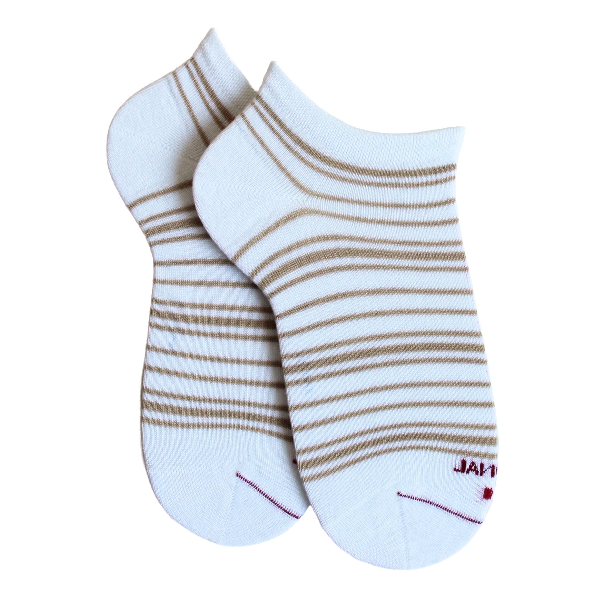 Mini-socquettes en bambou Blanc - Rayures bicolores