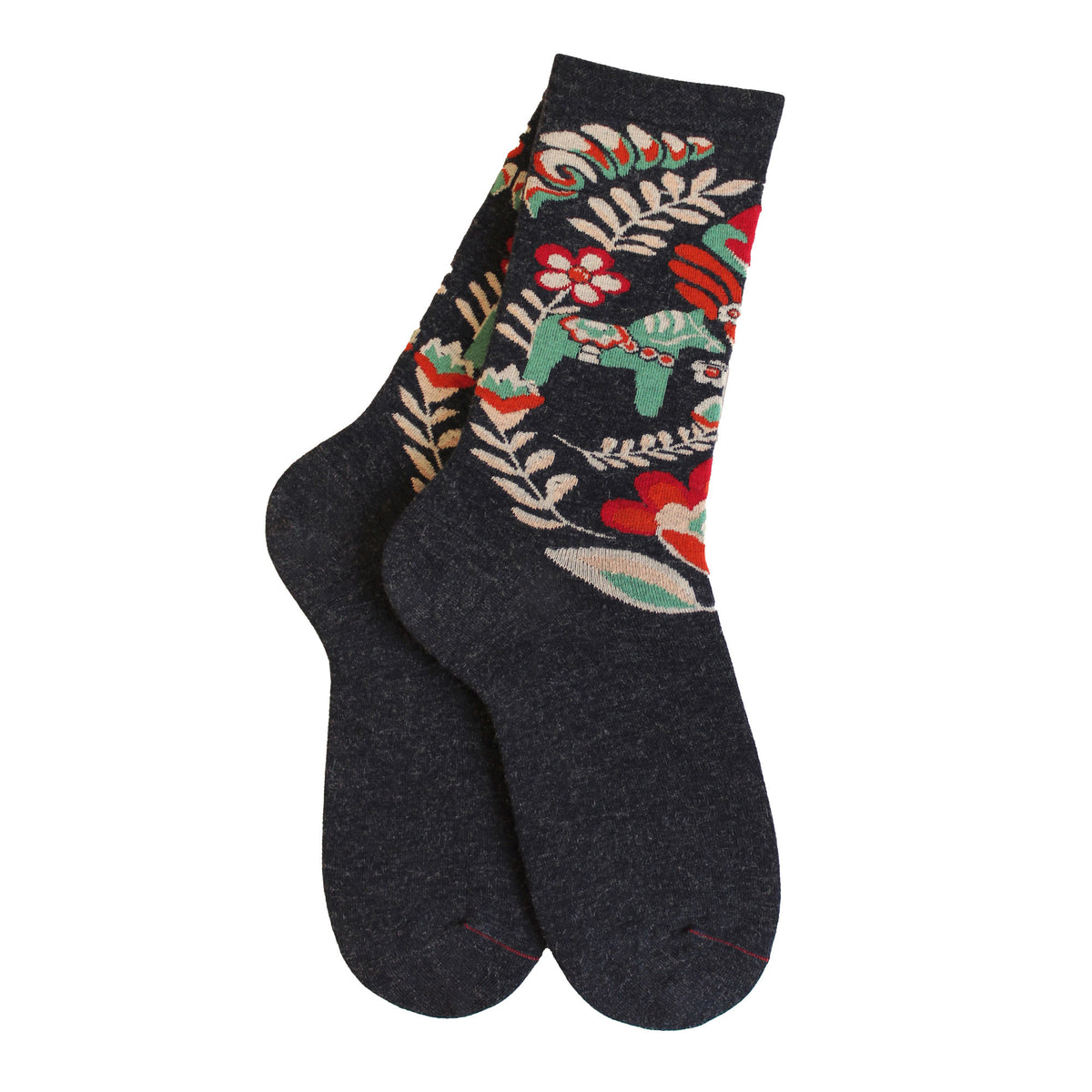 Chaussettes bleu motif cheval nordique