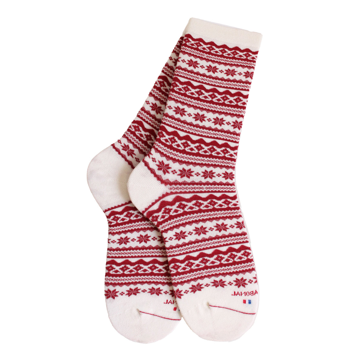Chaussettes écru motif norvegien