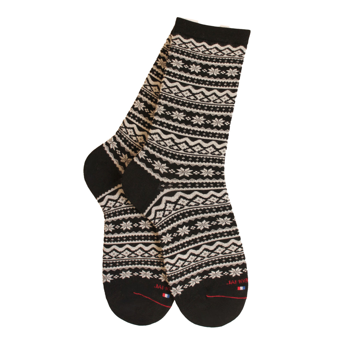 Chaussettes noir motif norvégien