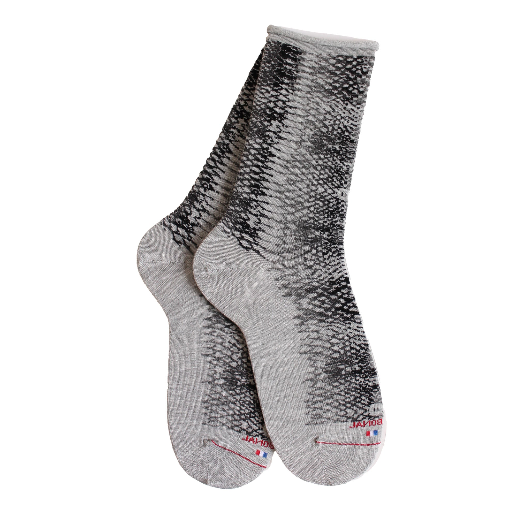 Chaussettes gris roulottée motif serpent