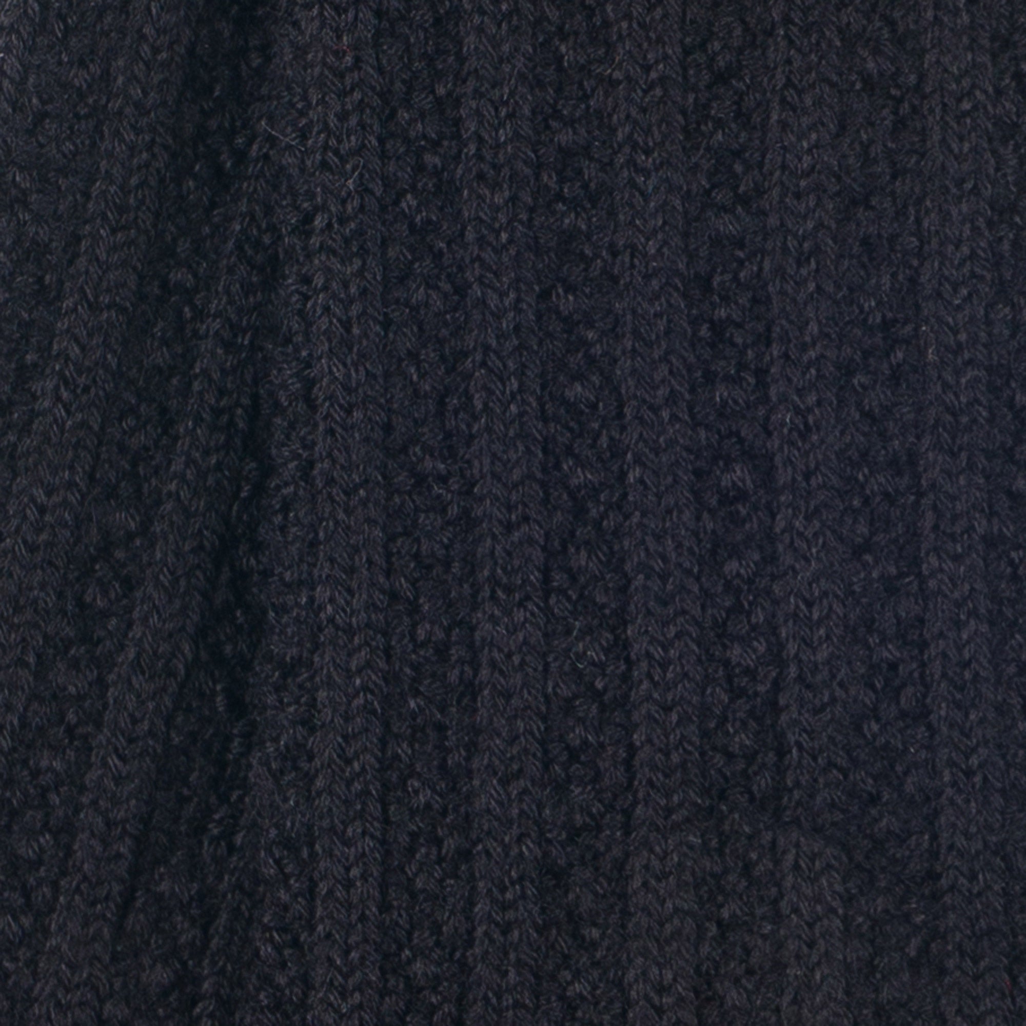 Chaussettes hautes en laine mérinos Noir - Effet de maille