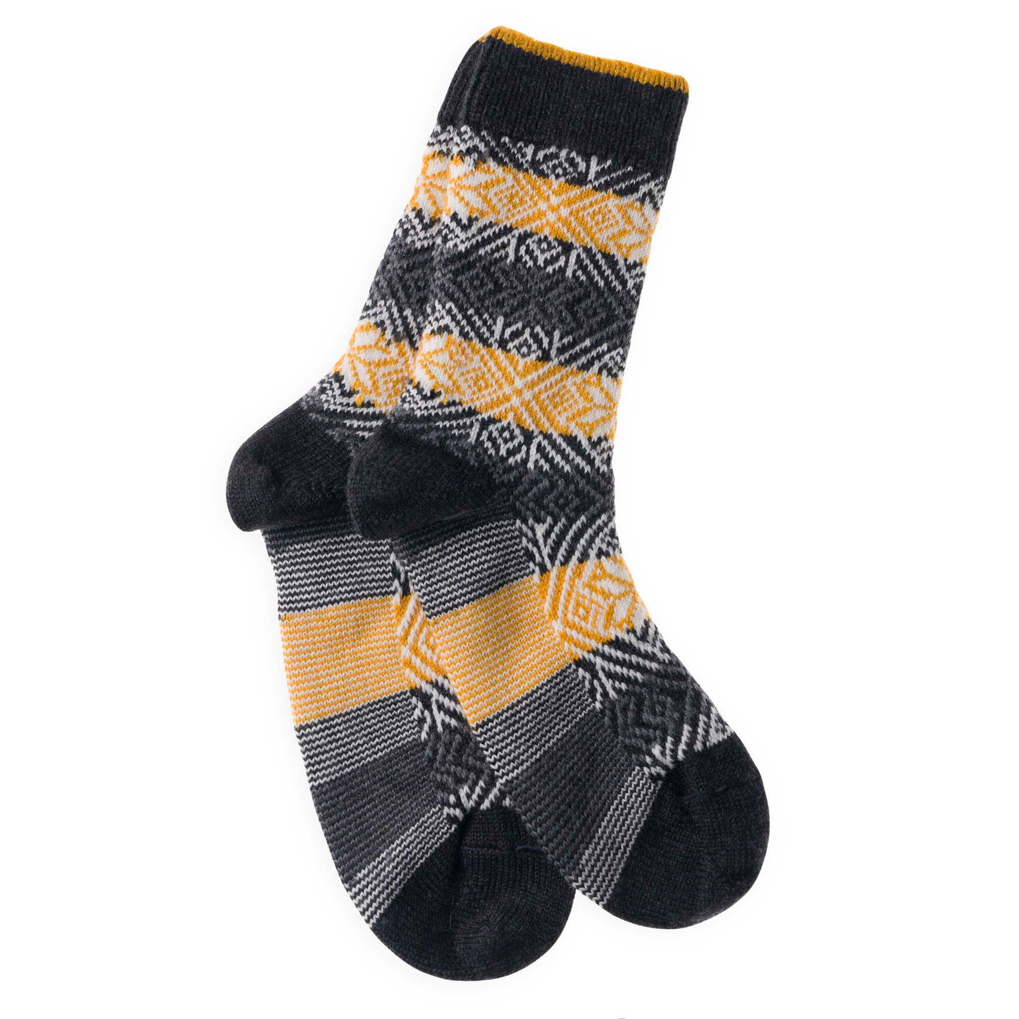 Chaussettes en laine mérinos colorées épaisses Anthracite - Style Norvégien