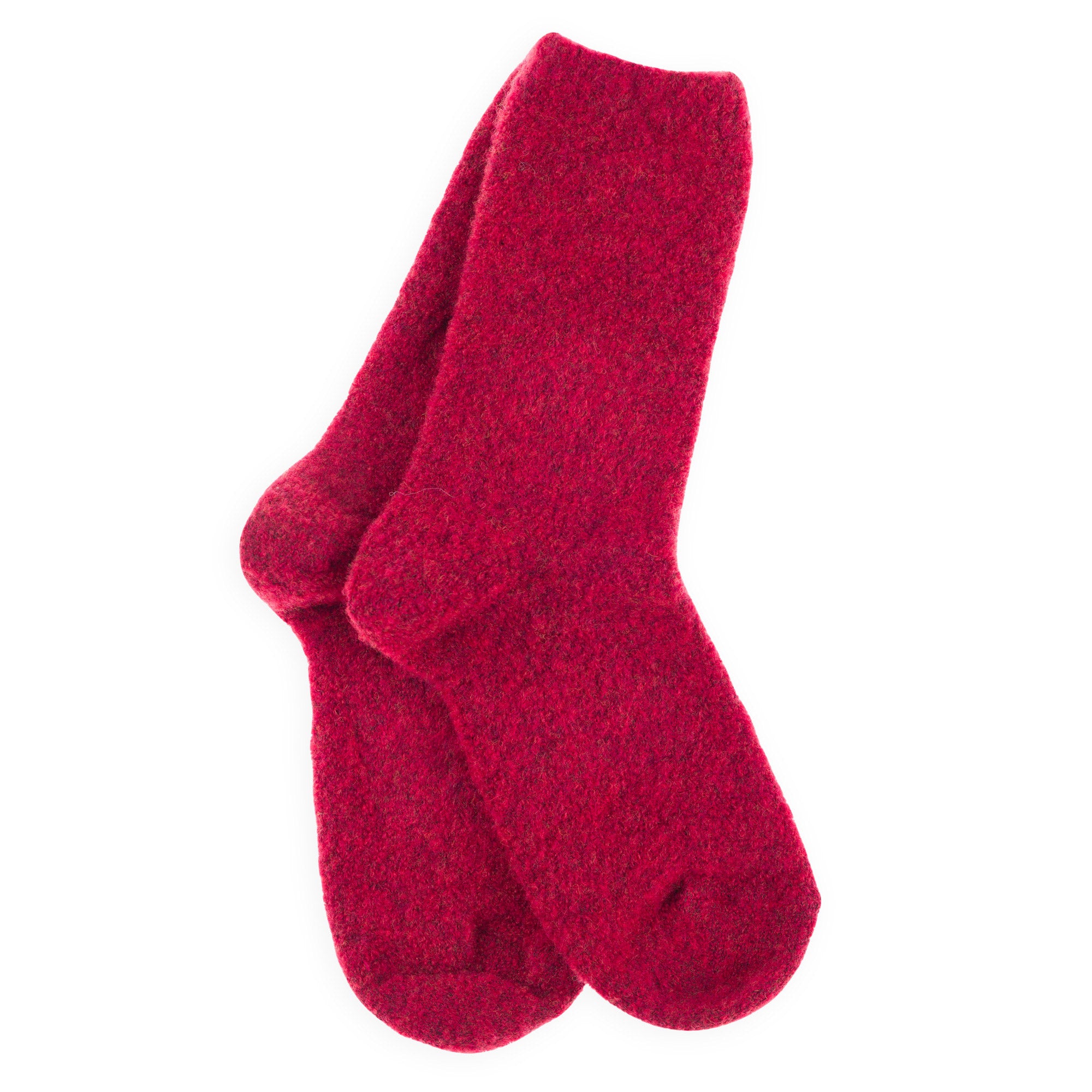 Chaussettes en laine mérinos Rouge - Polaire Bouclette