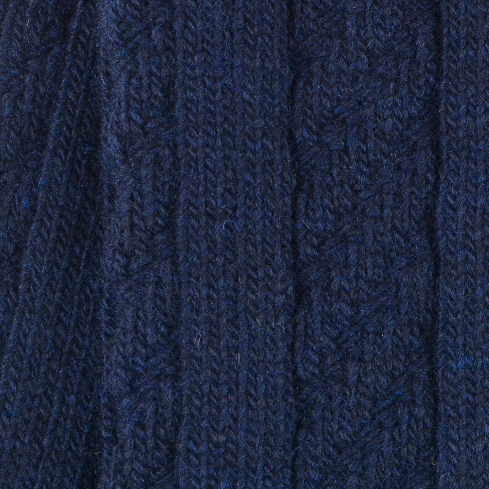 Chaussettes en laine et cachemire Marine - Torsade épaisse