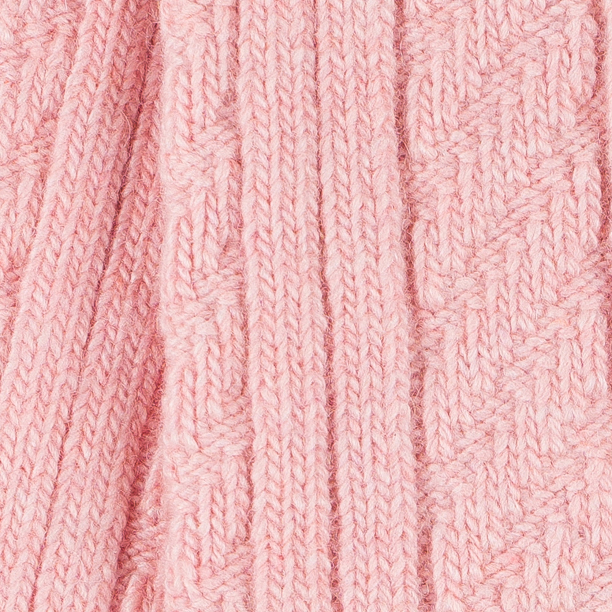 Chaussettes en laine et cachemire Rose - Torsade épaisse
