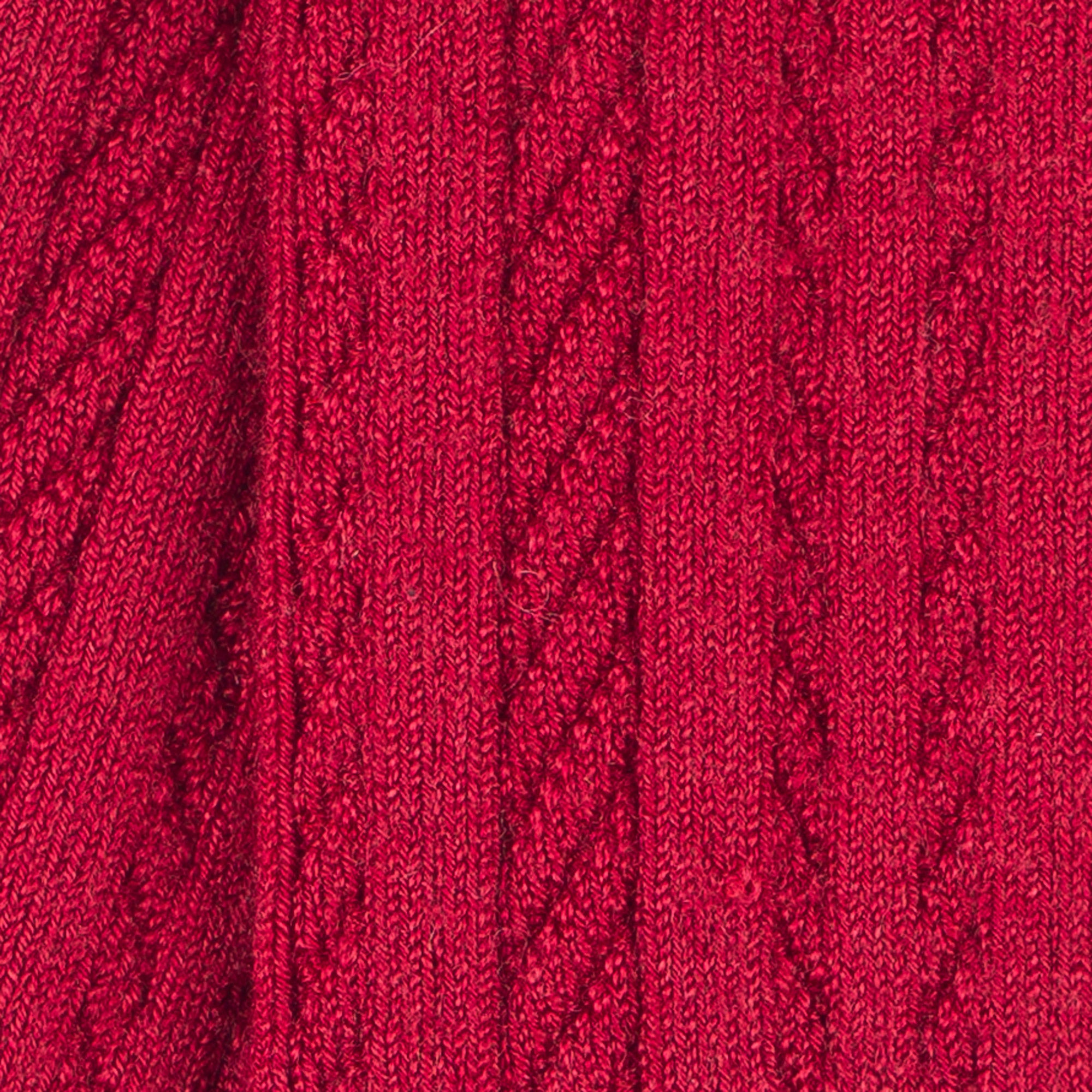 Chaussettes en laine mérinos et soie Rouge - Effet de maille