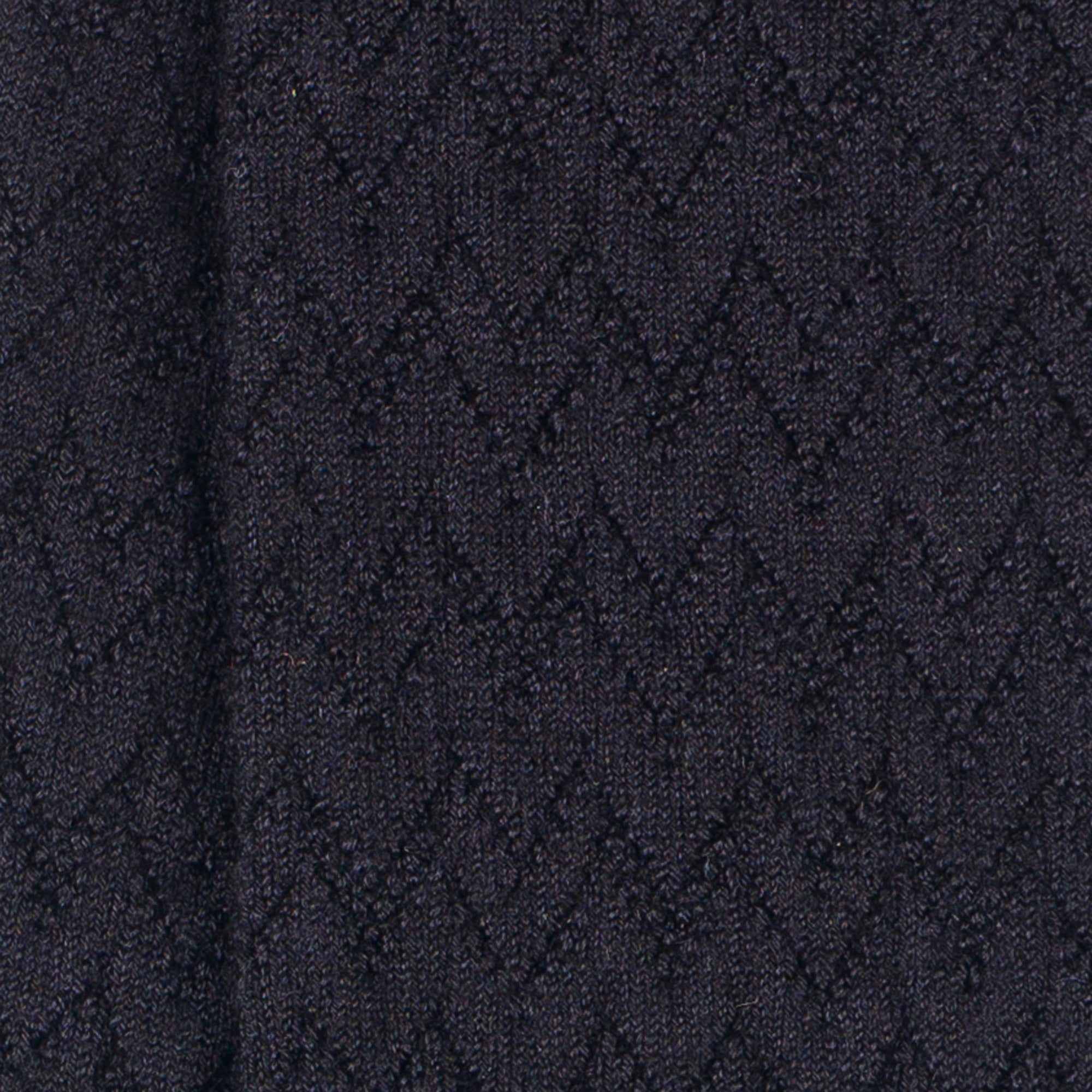 Chaussettes hautes en laine mérinos et soie Noir - Effet de maille