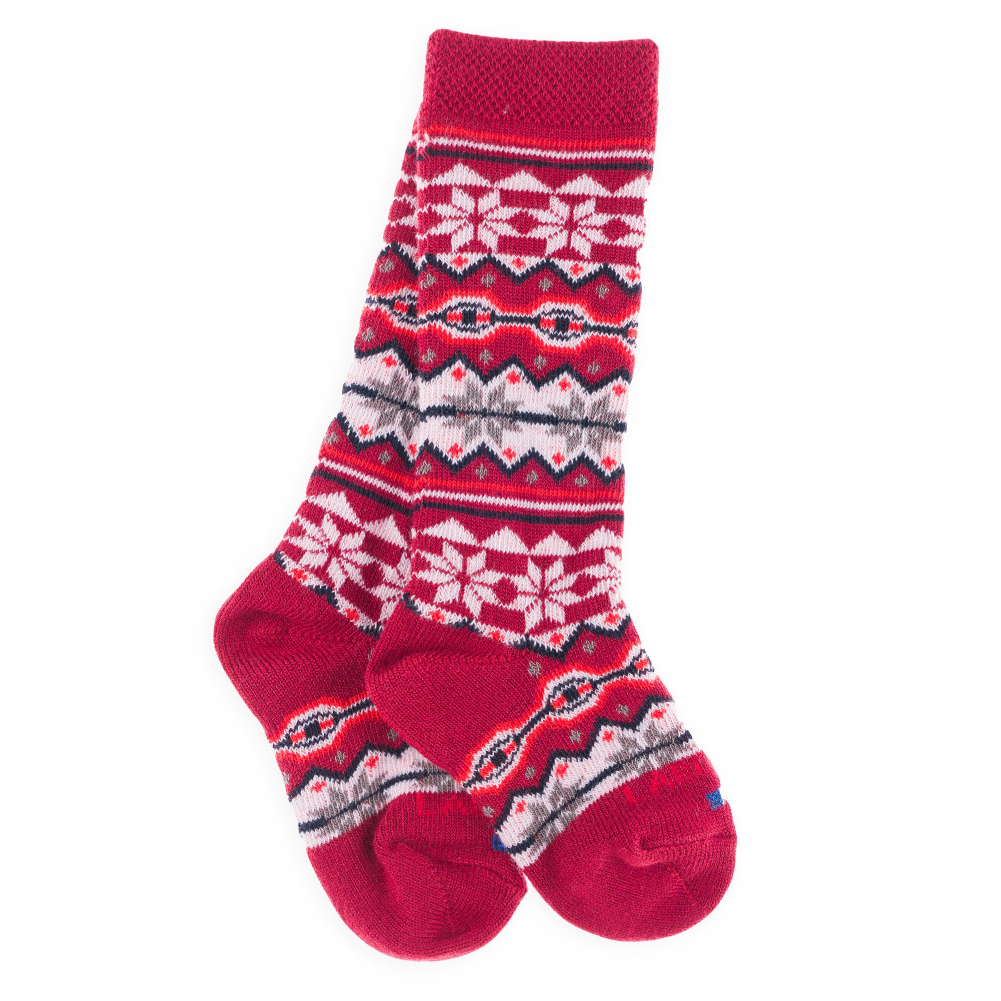Chaussettes hautes bébé en viscose et soie Rouge - Style norvégien