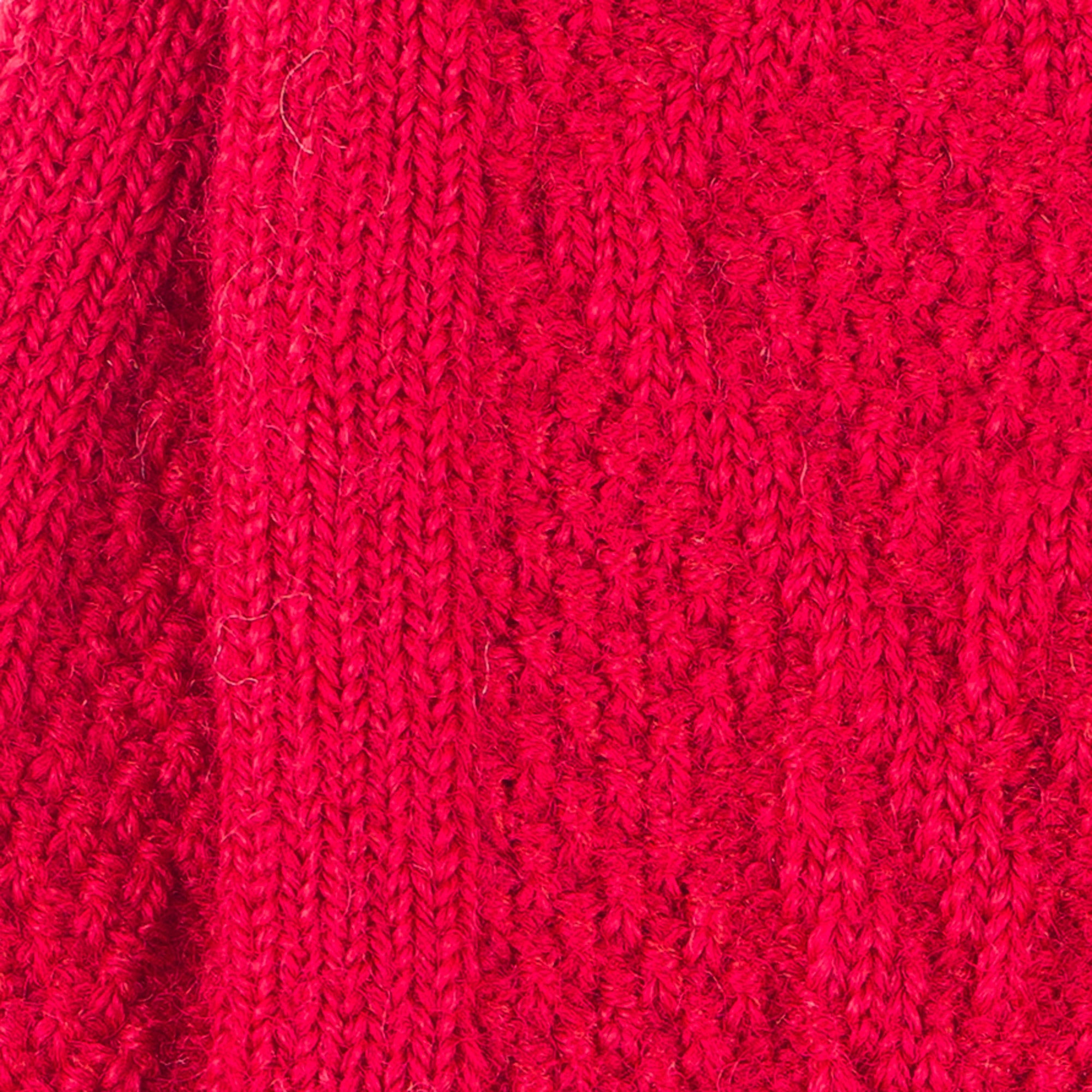 Chaussettes hautes bébé en laine mérinos Rouge - Torsade