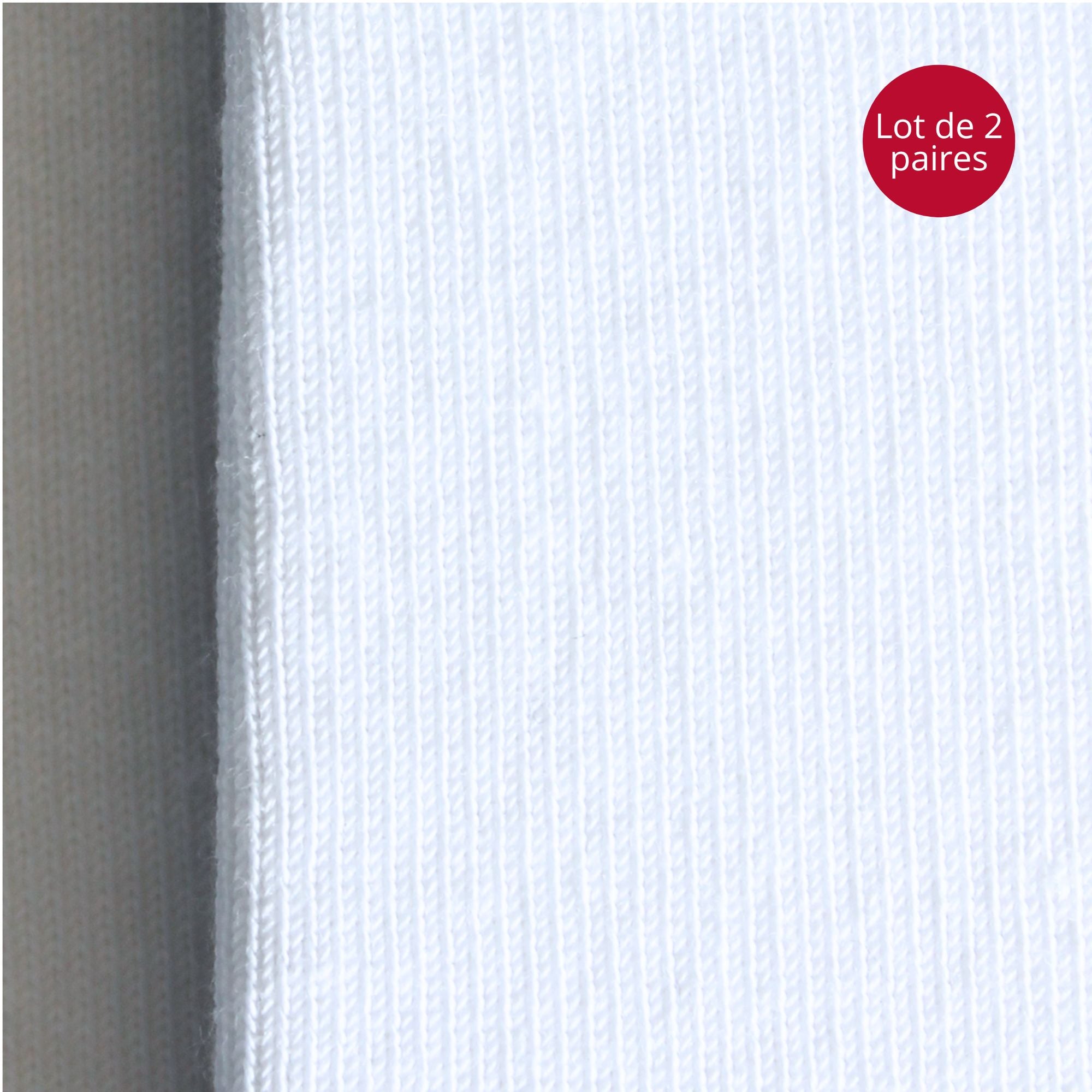 Lot de 2 Mini-socquettes coton bio blanc homme