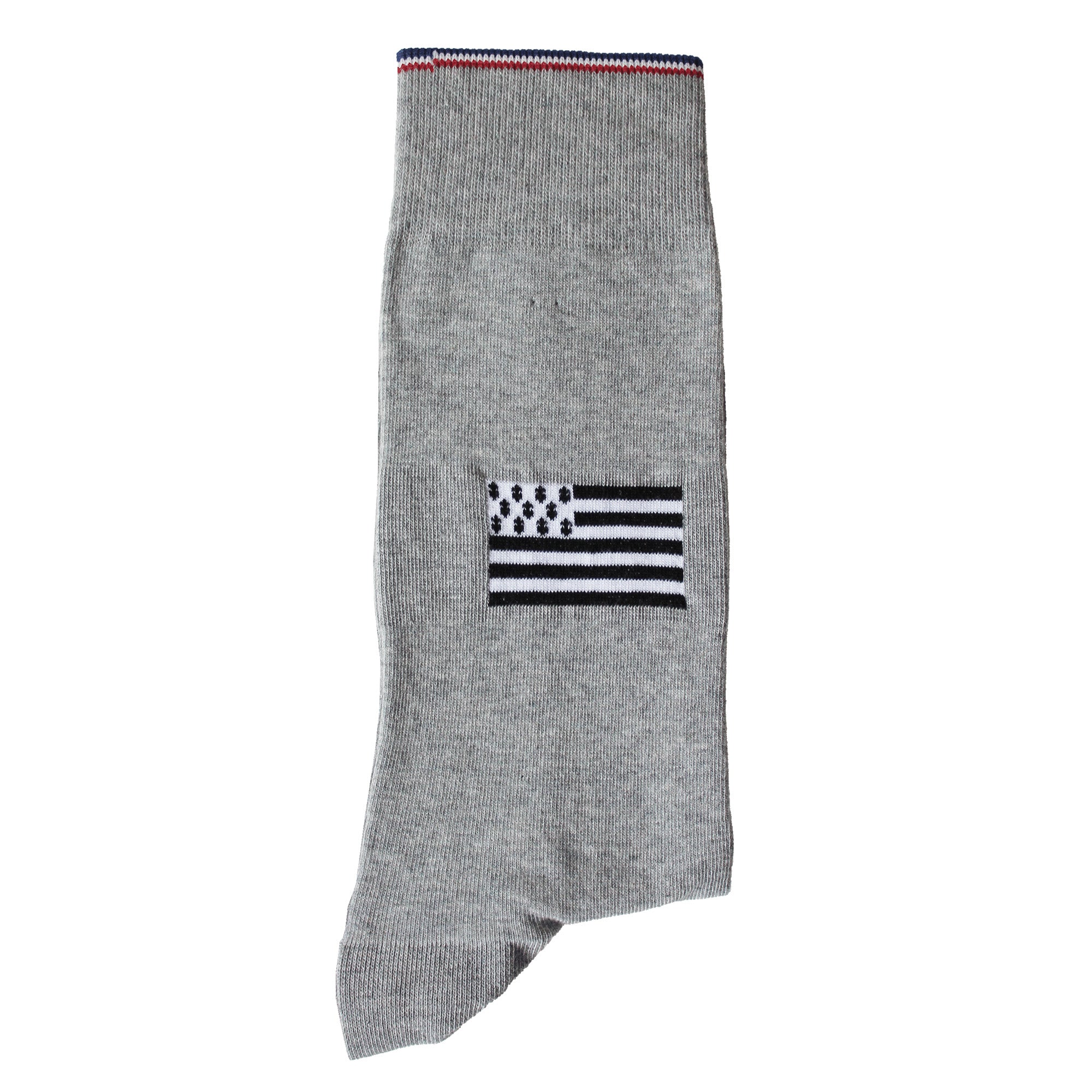 Chaussettes coton gris drapeau breton homme