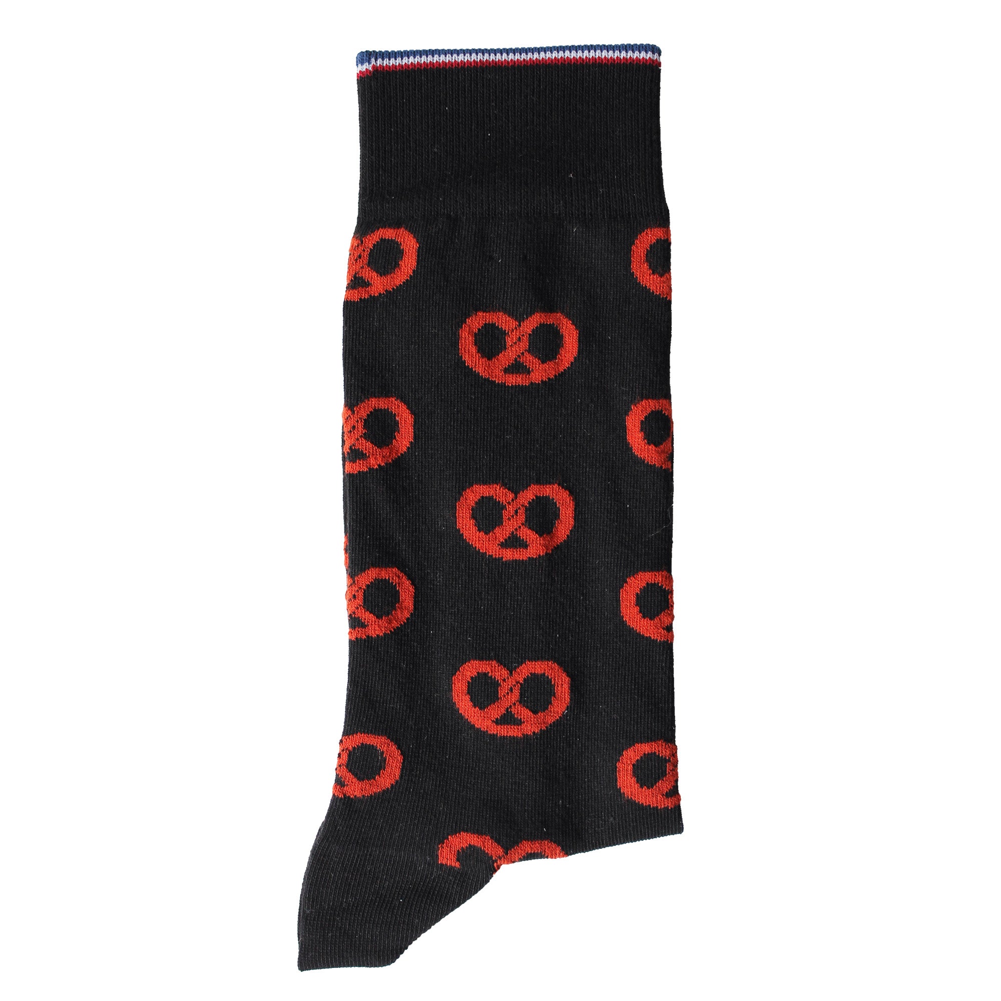 Mi-chaussettes noir bretzels femme