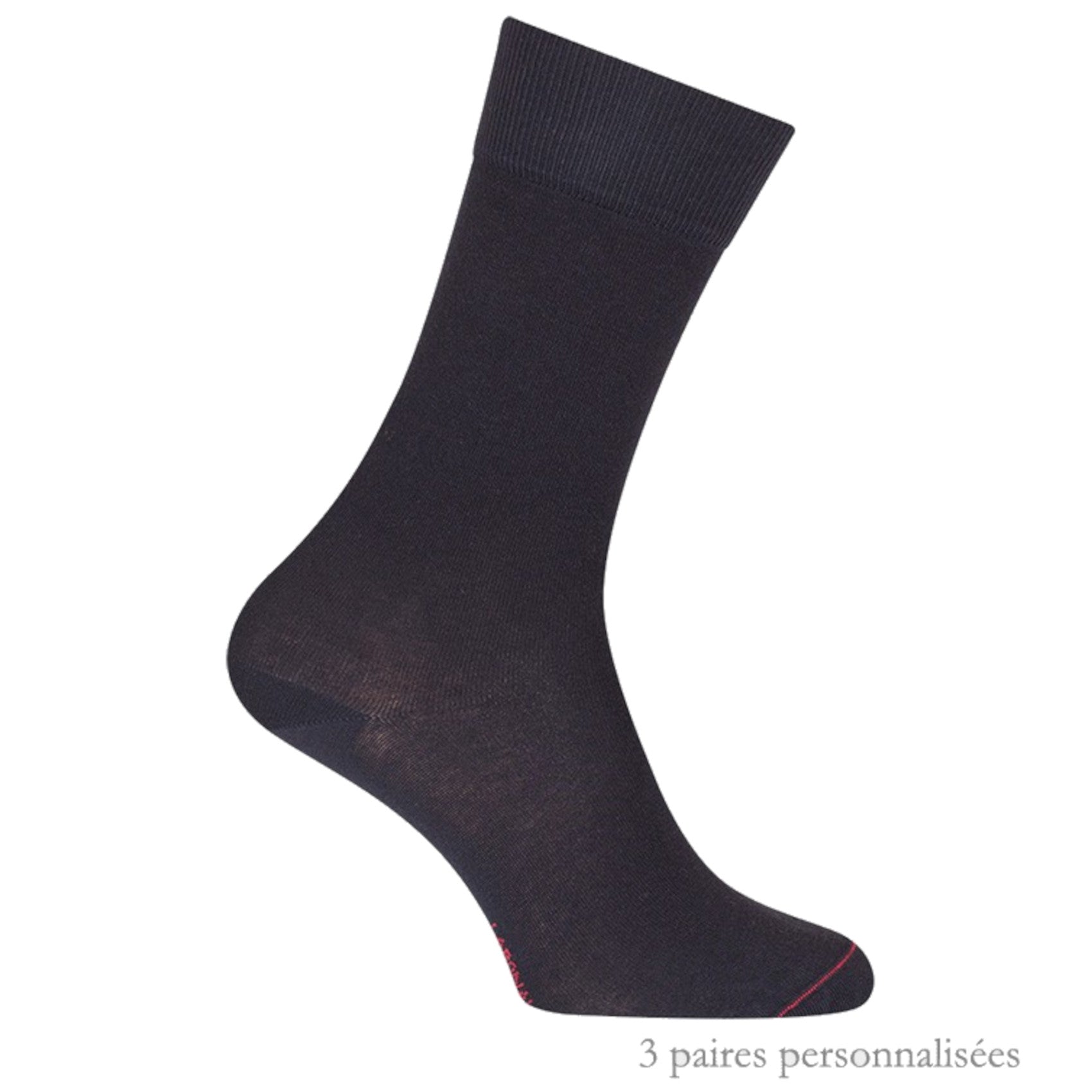 Coffret de Chaussettes Unies jersey personnalisées Coton Homme Marine