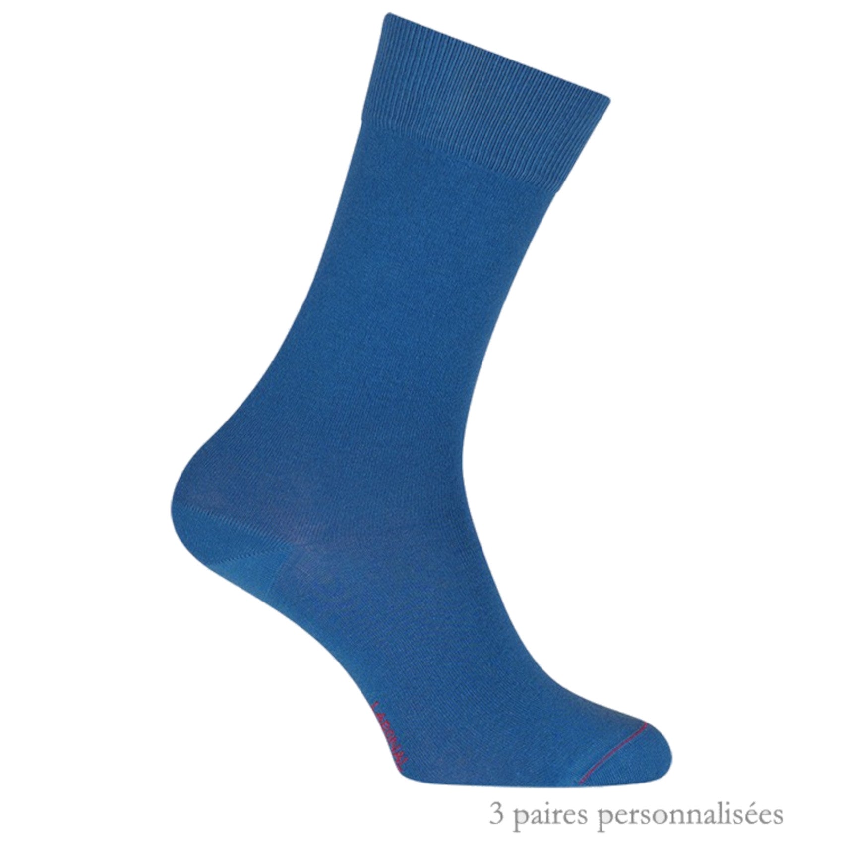 Coffret de Chaussettes Unies jersey personnalisées Coton Homme Bleu