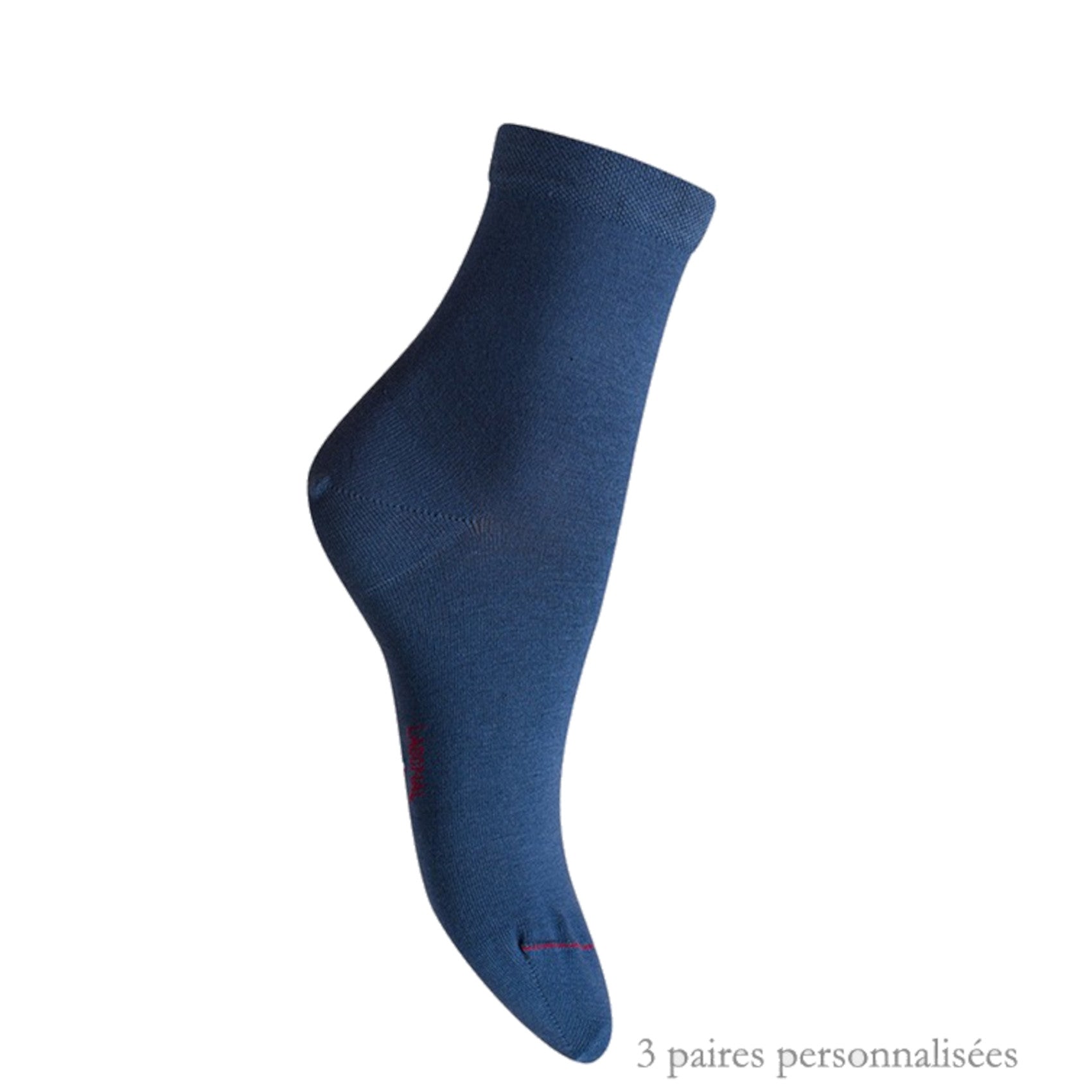 Coffret de Socquettes Unies jersey personnalisées Coton Femme Bleu