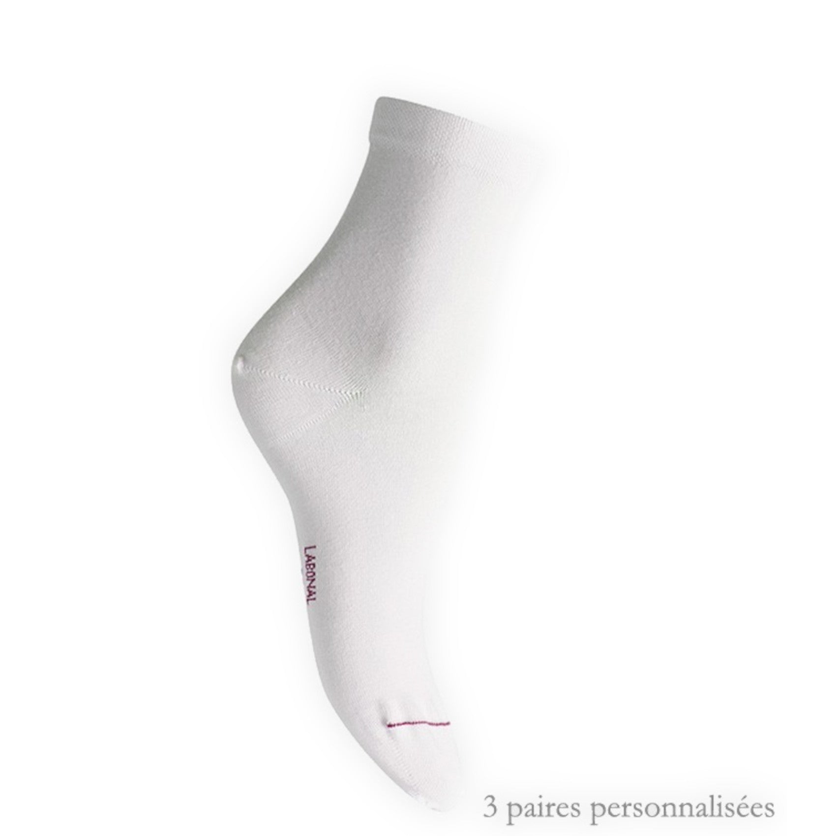 Coffret de Socquettes Unies jersey personnalisées Coton Femme Blanc
