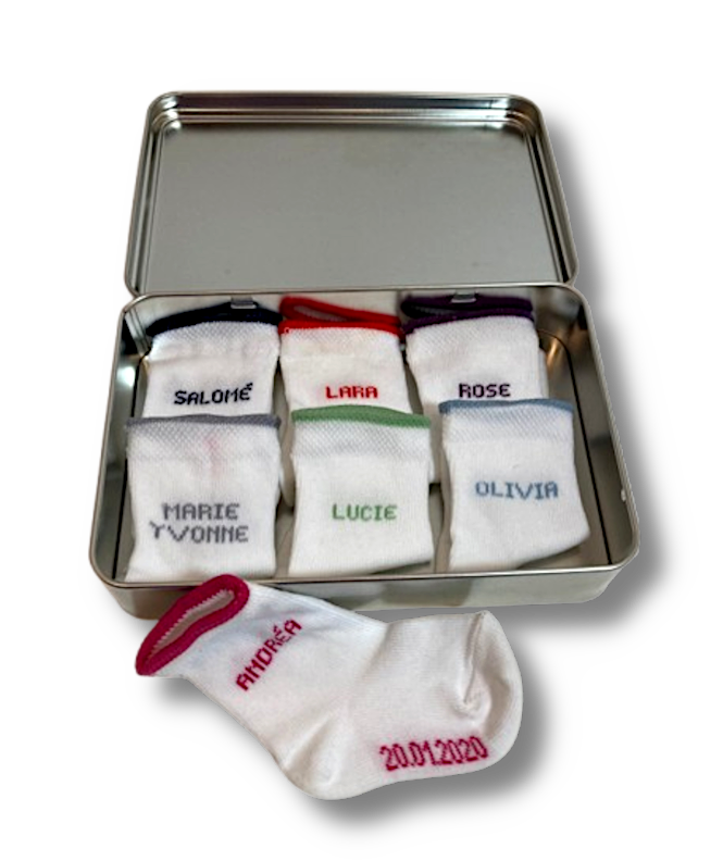Coffret Layettes personnalisées Fille Coton Blanc