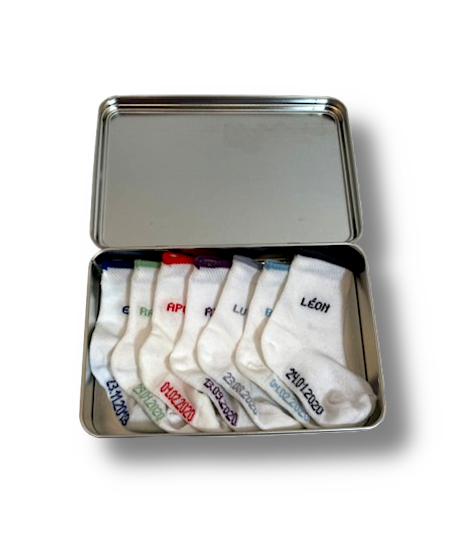 Coffret Layettes personnalisées Garçon Coton Blanc