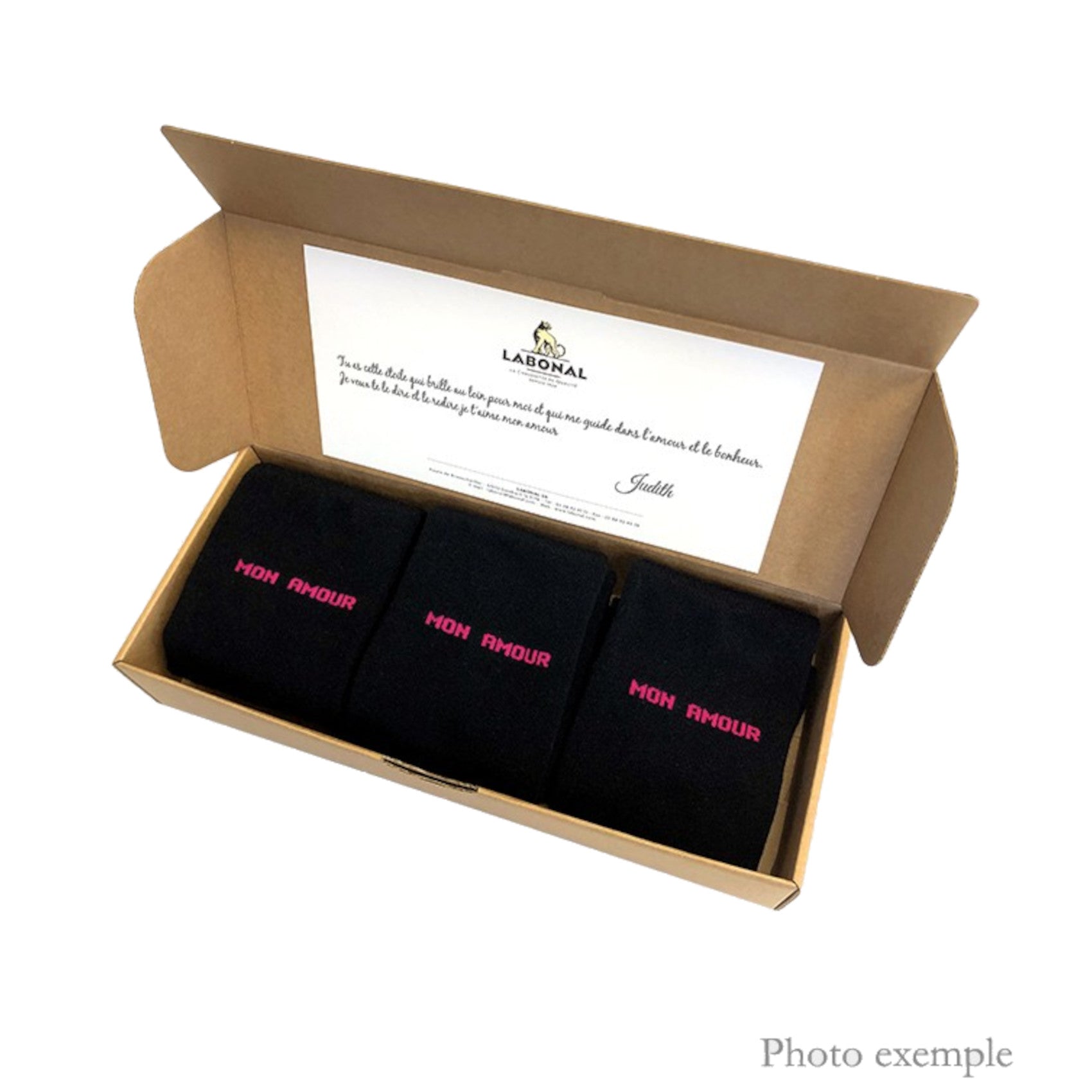 Coffret de 3 Chaussettes Unies jersey personnalisées