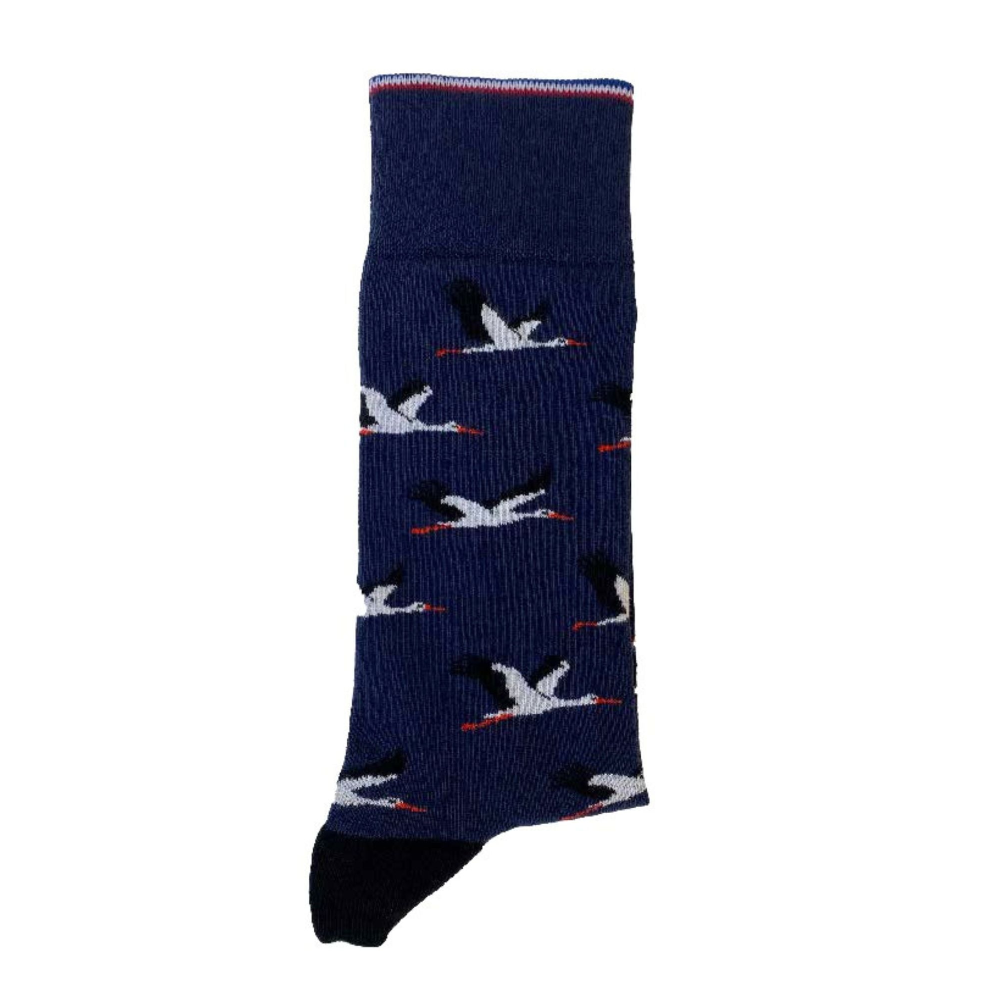 Mi-chaussettes marine cigognes homme