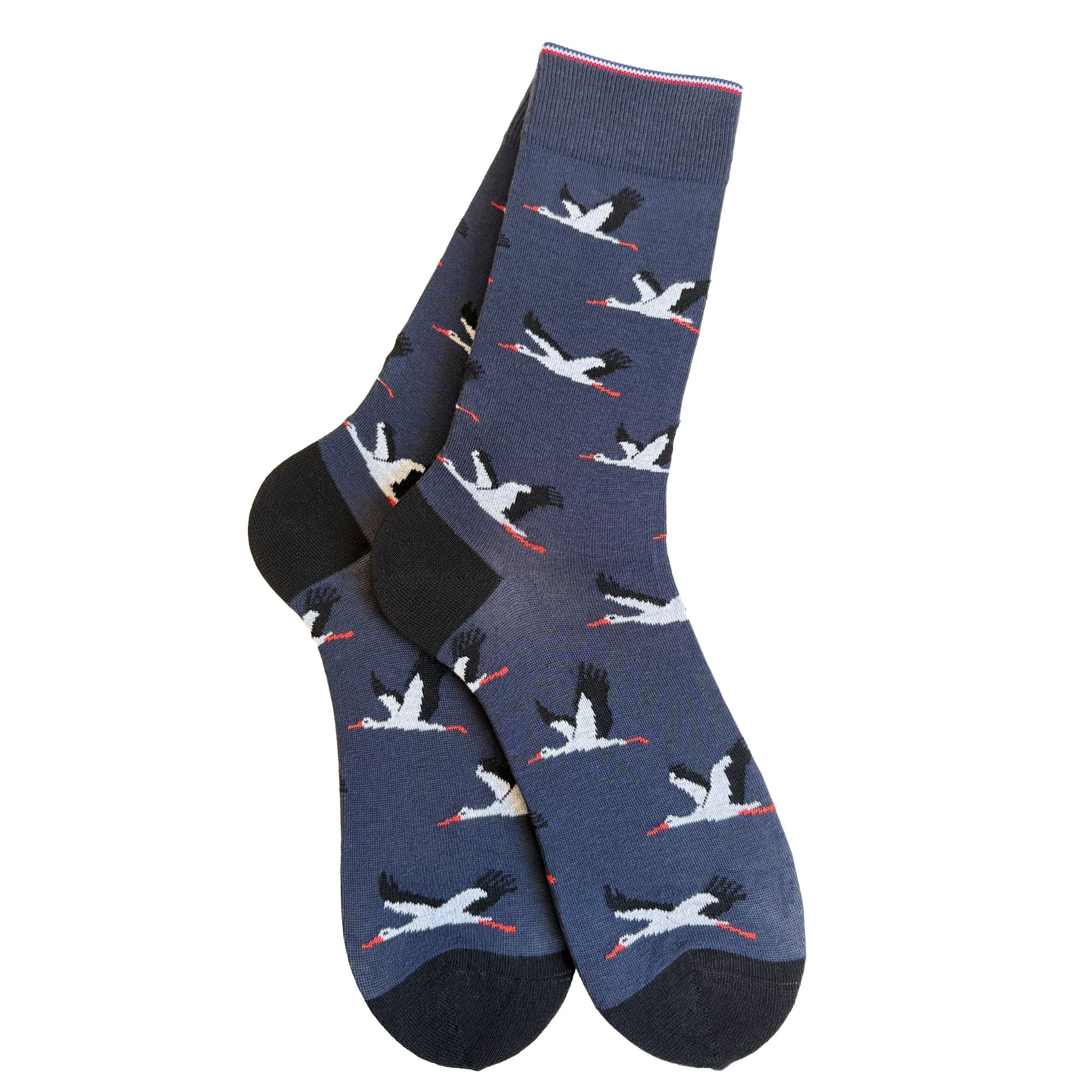 Mi-chaussettes marine cigognes homme
