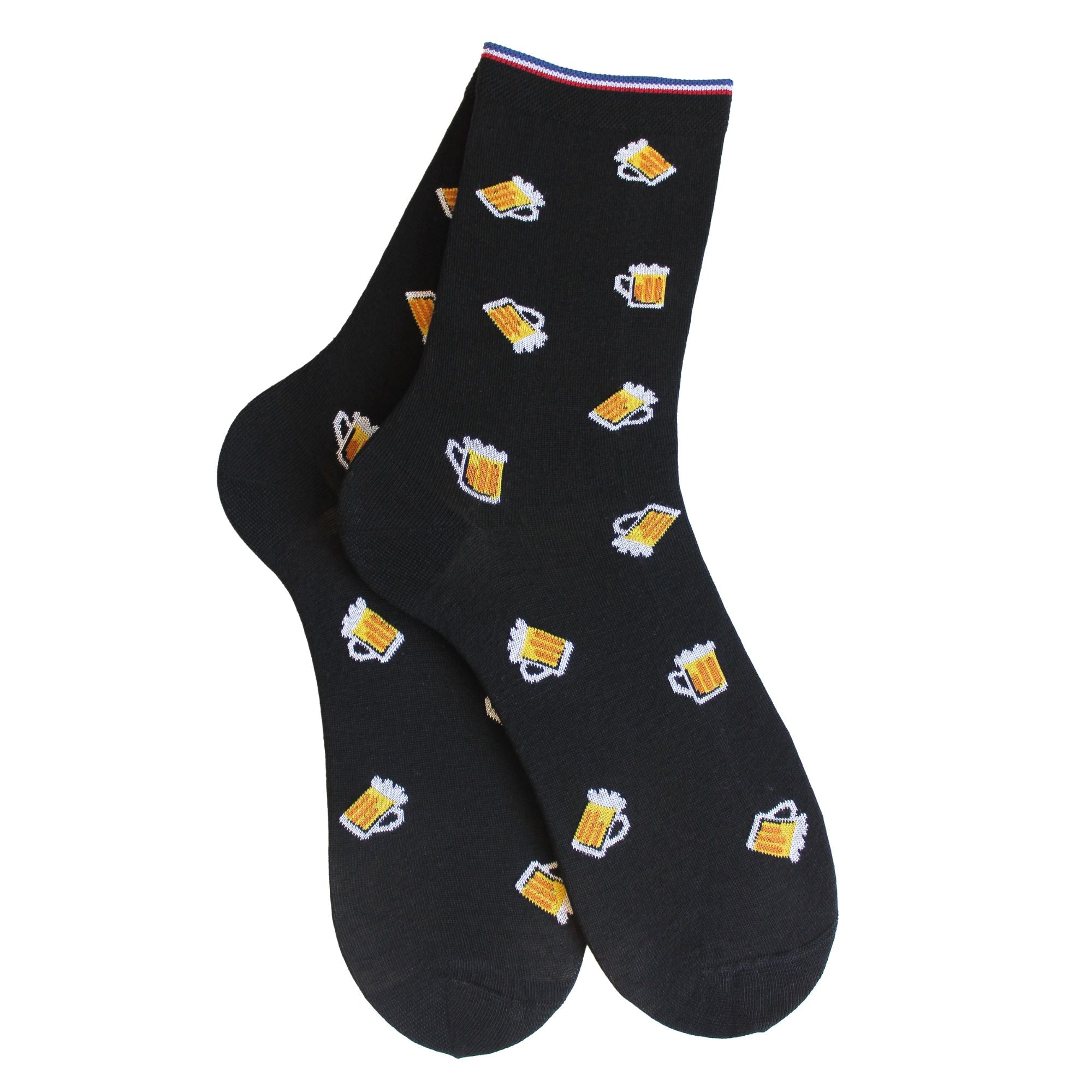 Mi-chaussettes noir bière femme
