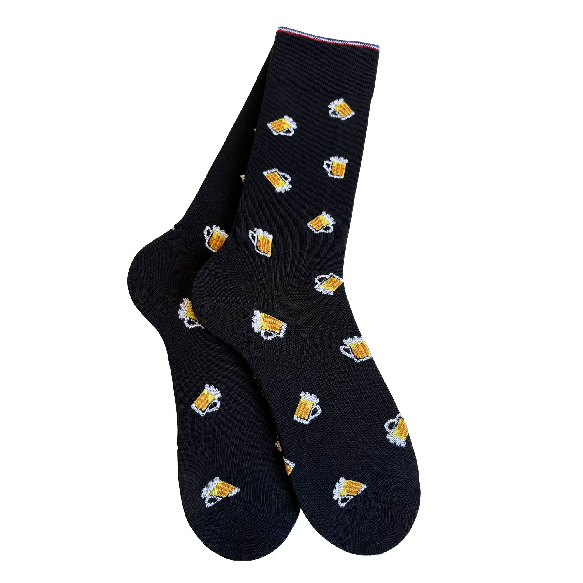 Mi-chaussettes noir bière homme