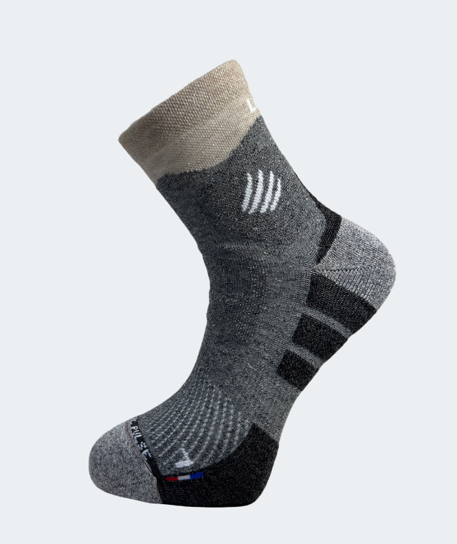 Socquette Randonnée PULSE Lin Tencel Noir