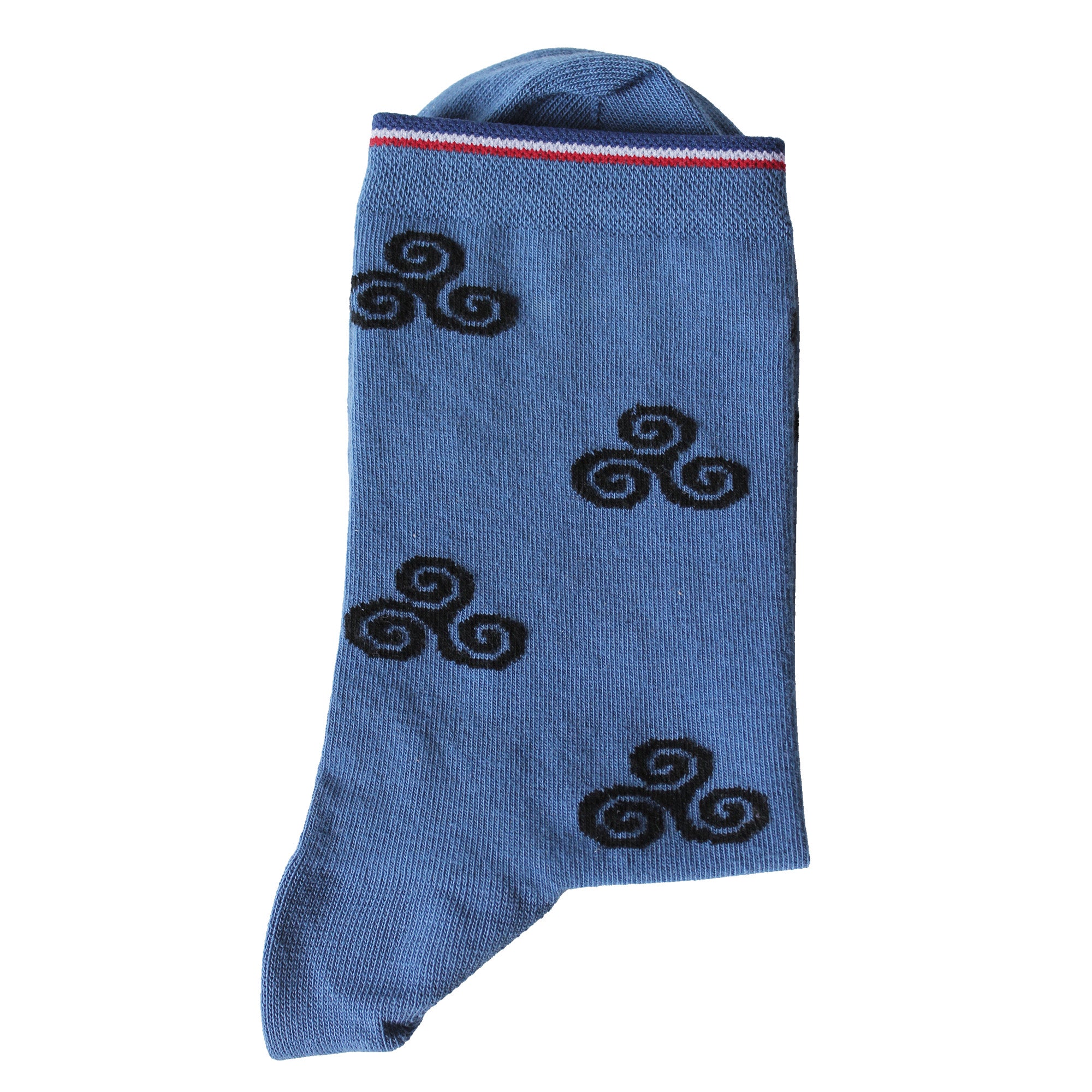 Chaussettes coton bleu triskell femme