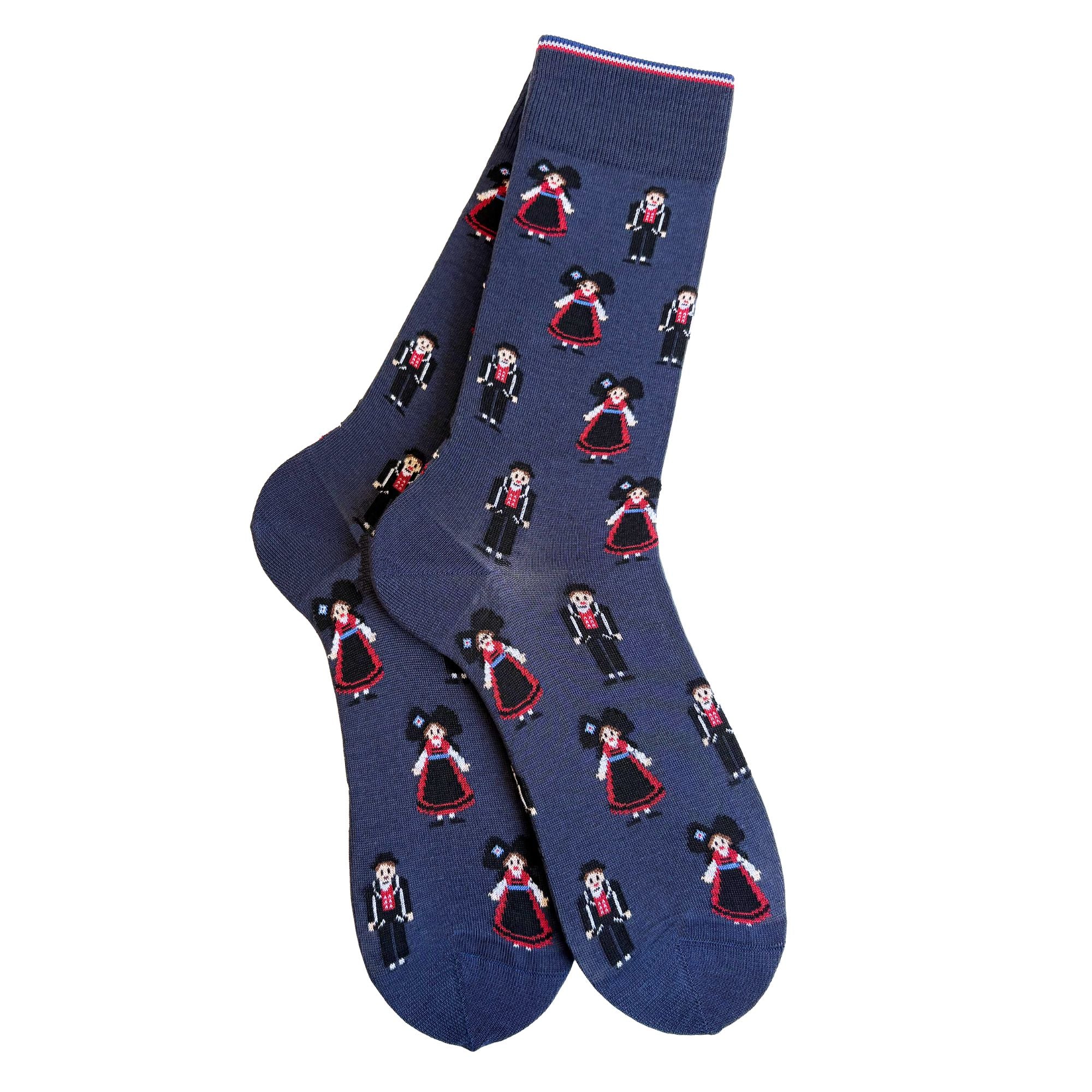 Mi-chaussettes bleu marine alsaciens homme