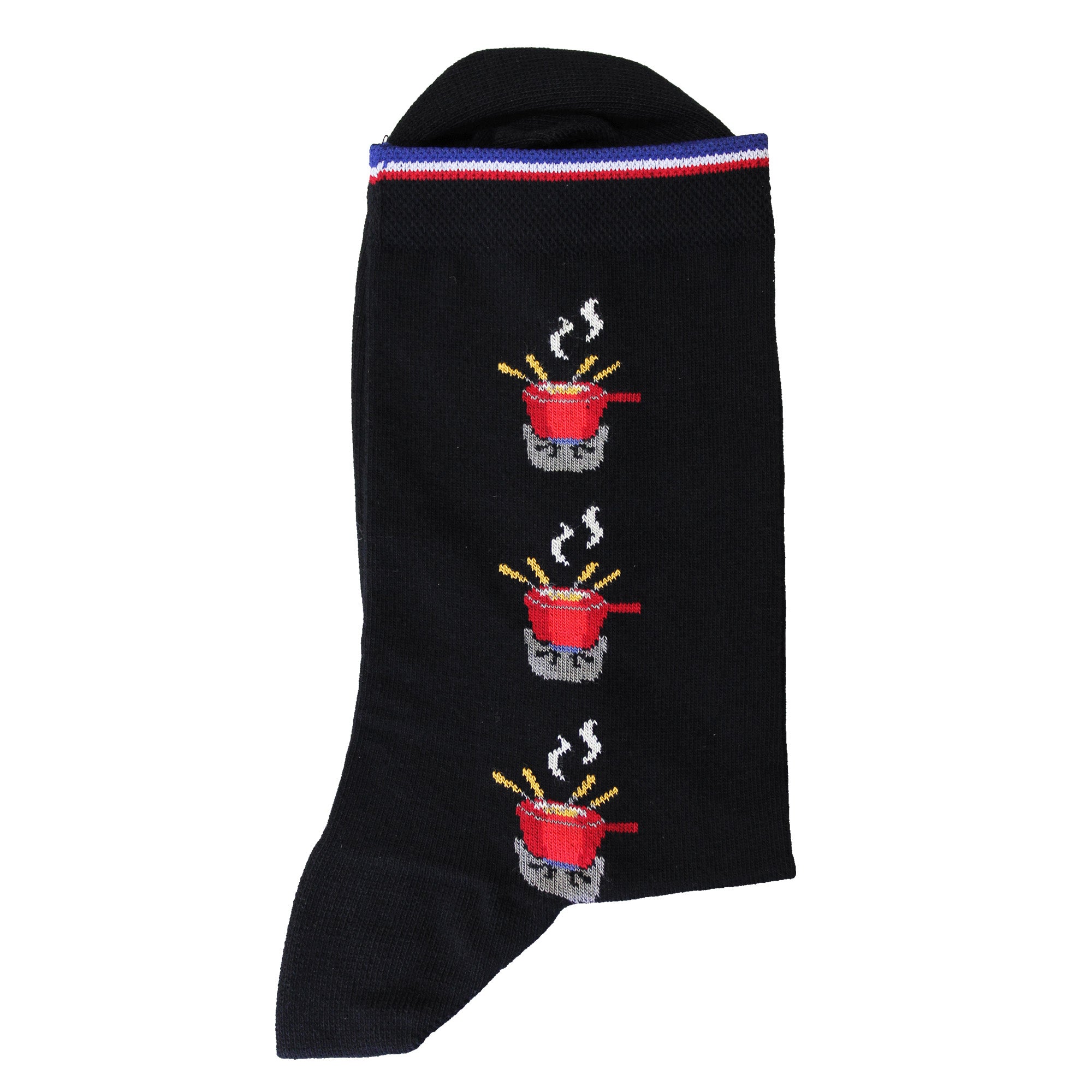 Chaussettes coton noir fondue femme