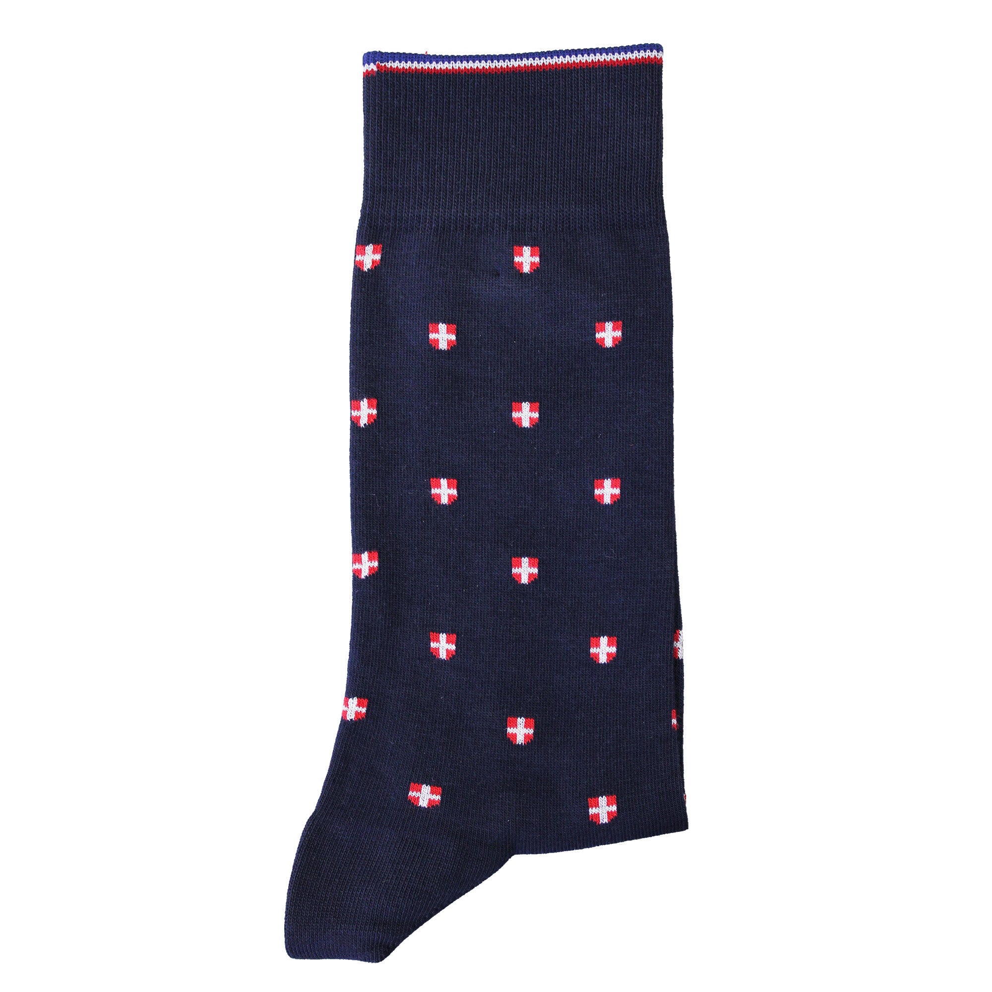 Chaussettes coton marine croix de savoie homme