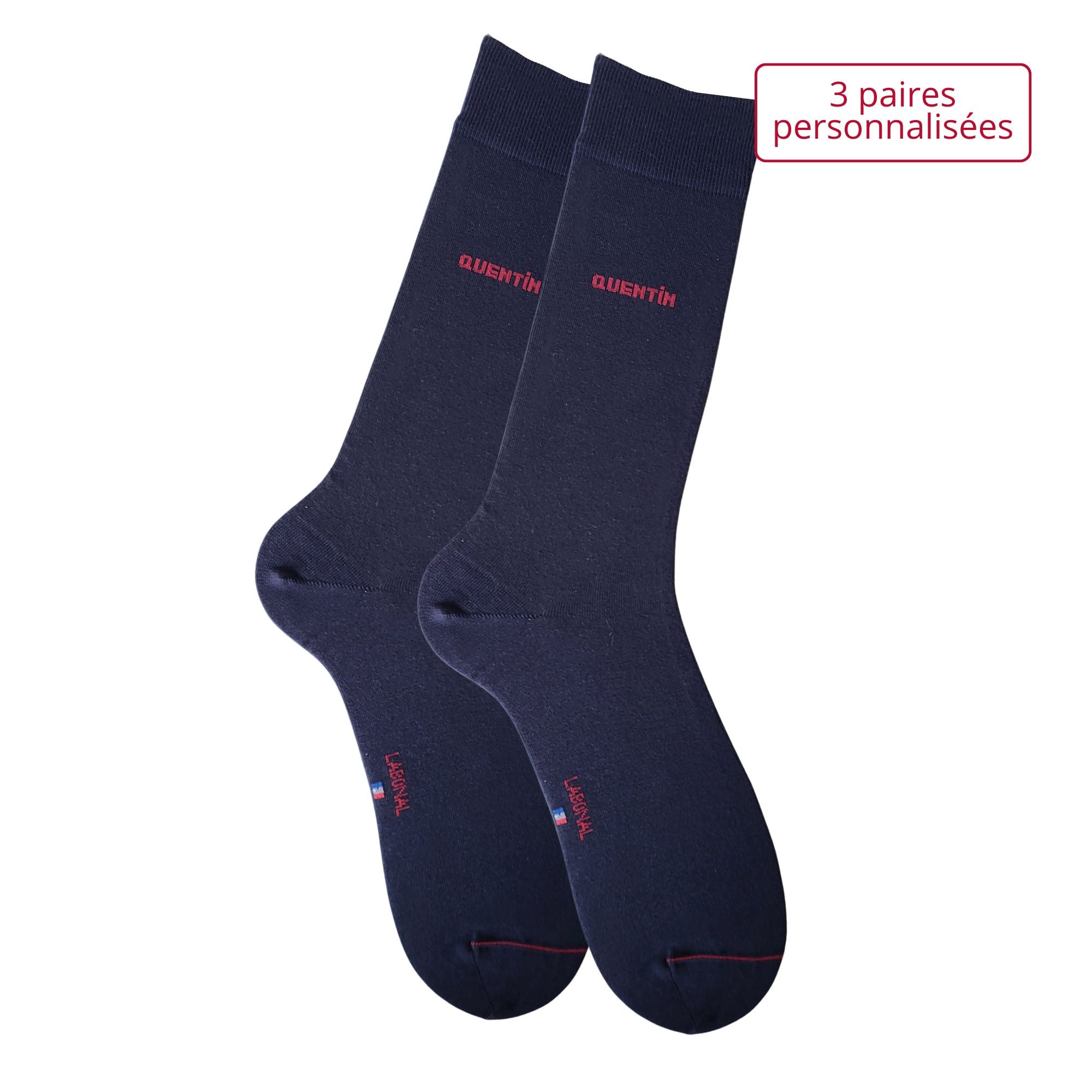 Coffret de Chaussettes personnalisées Coton Homme Marine