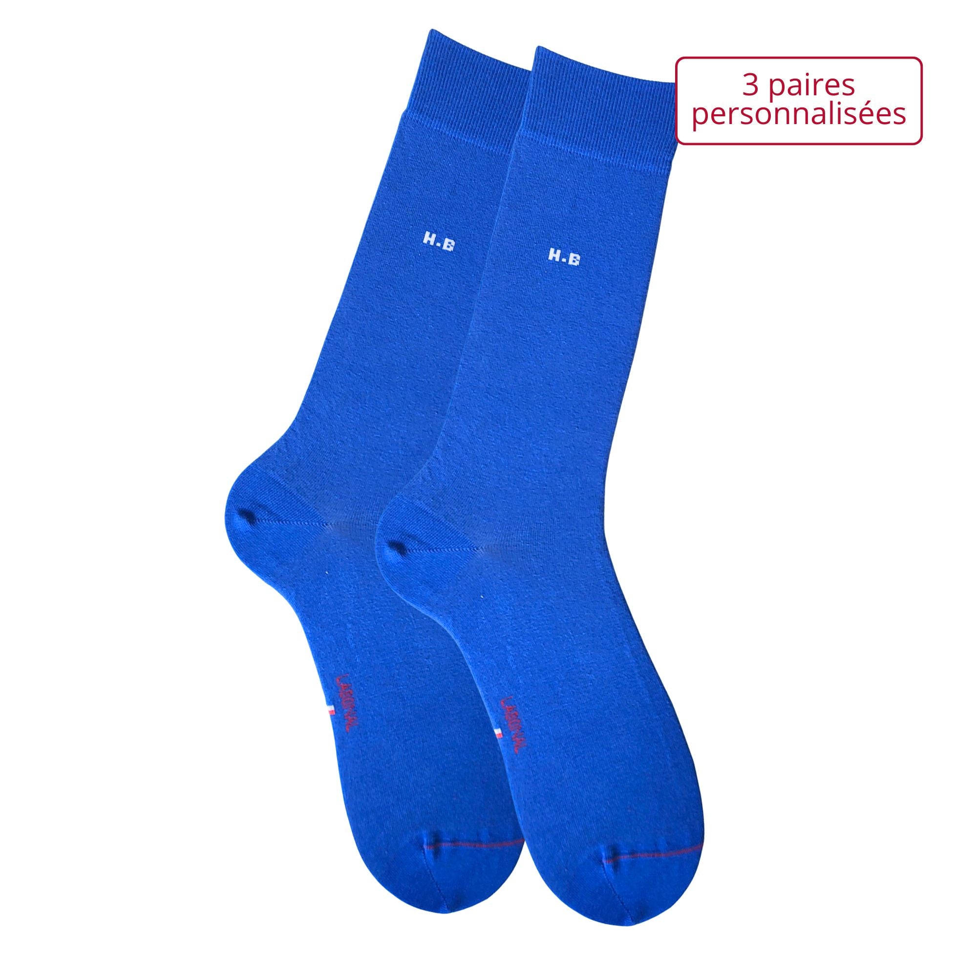 Coffret de Chaussettes personnalisées Coton Homme Bleu