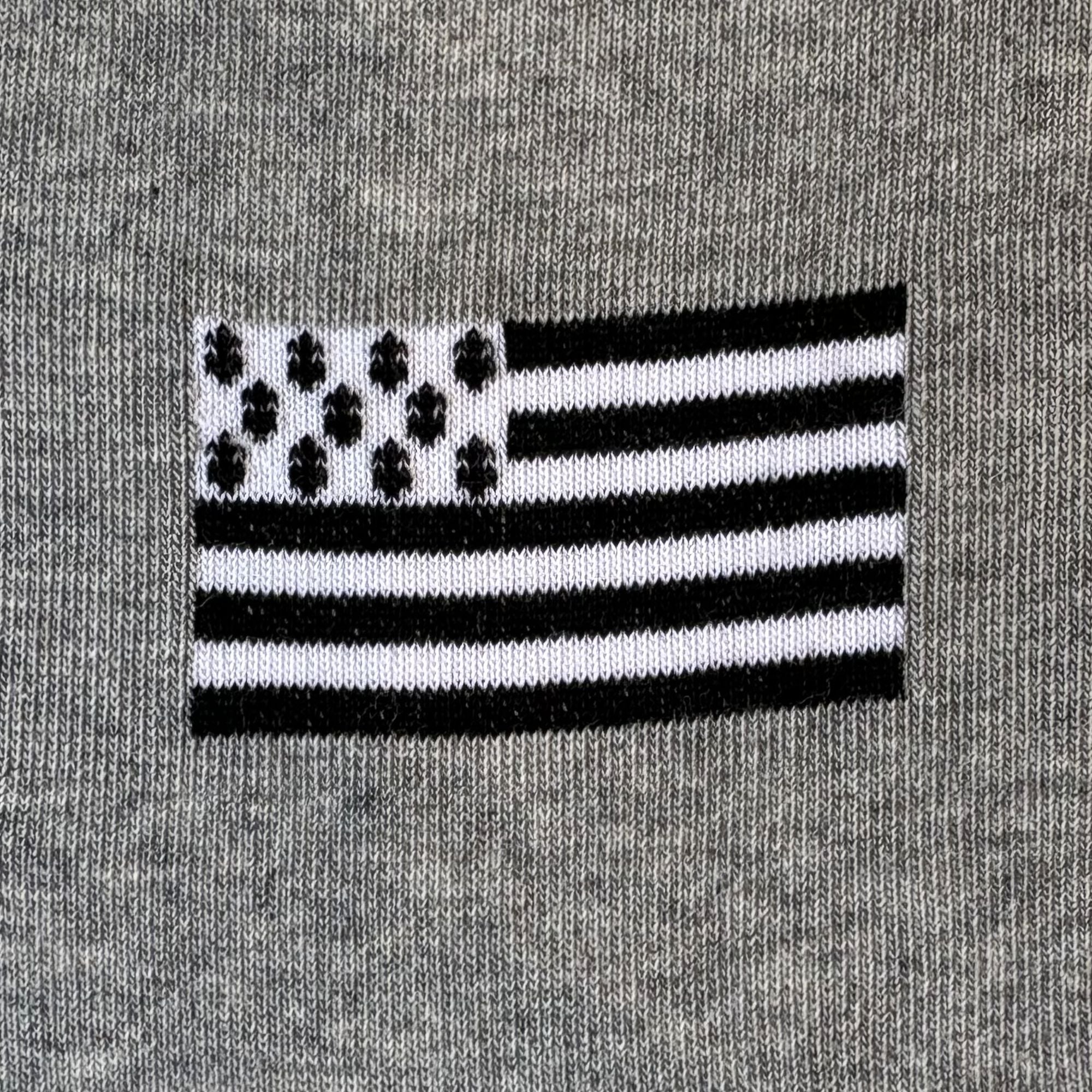 Chaussettes coton gris drapeau breton homme