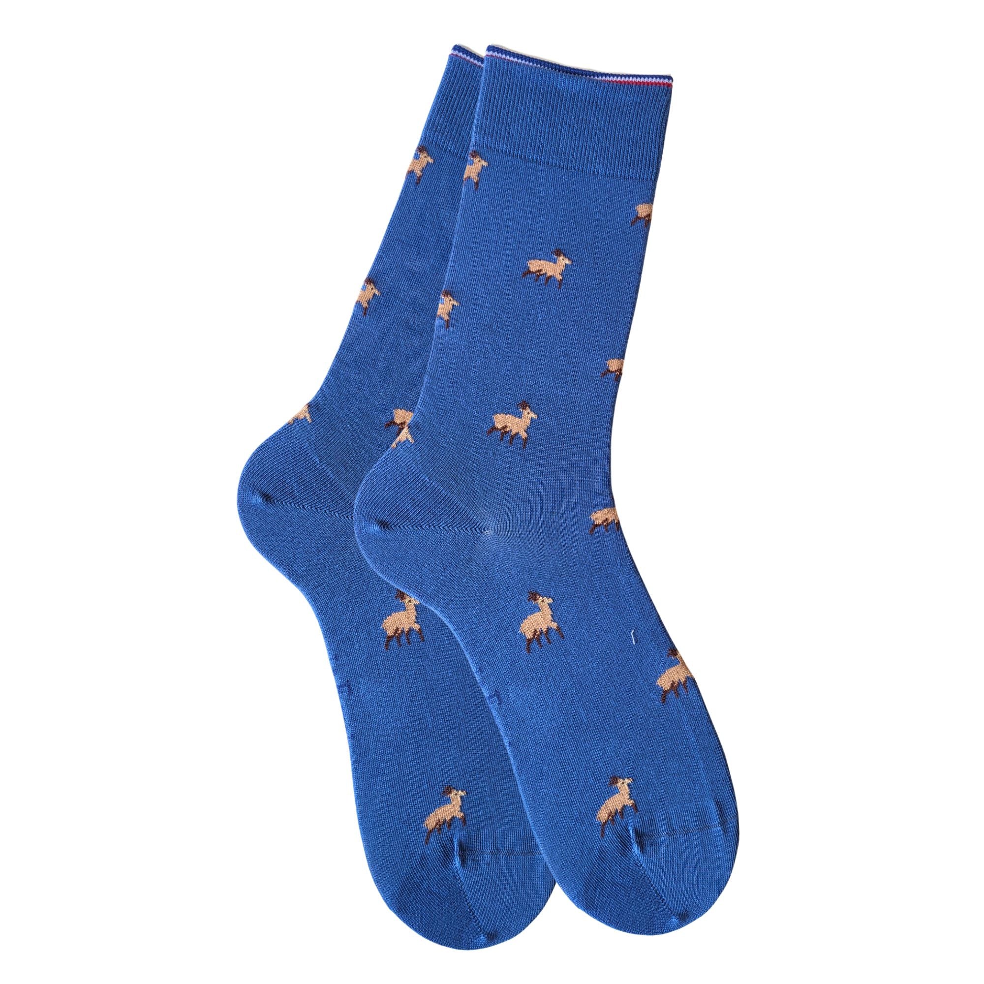 Chaussettes coton bleu chamois homme