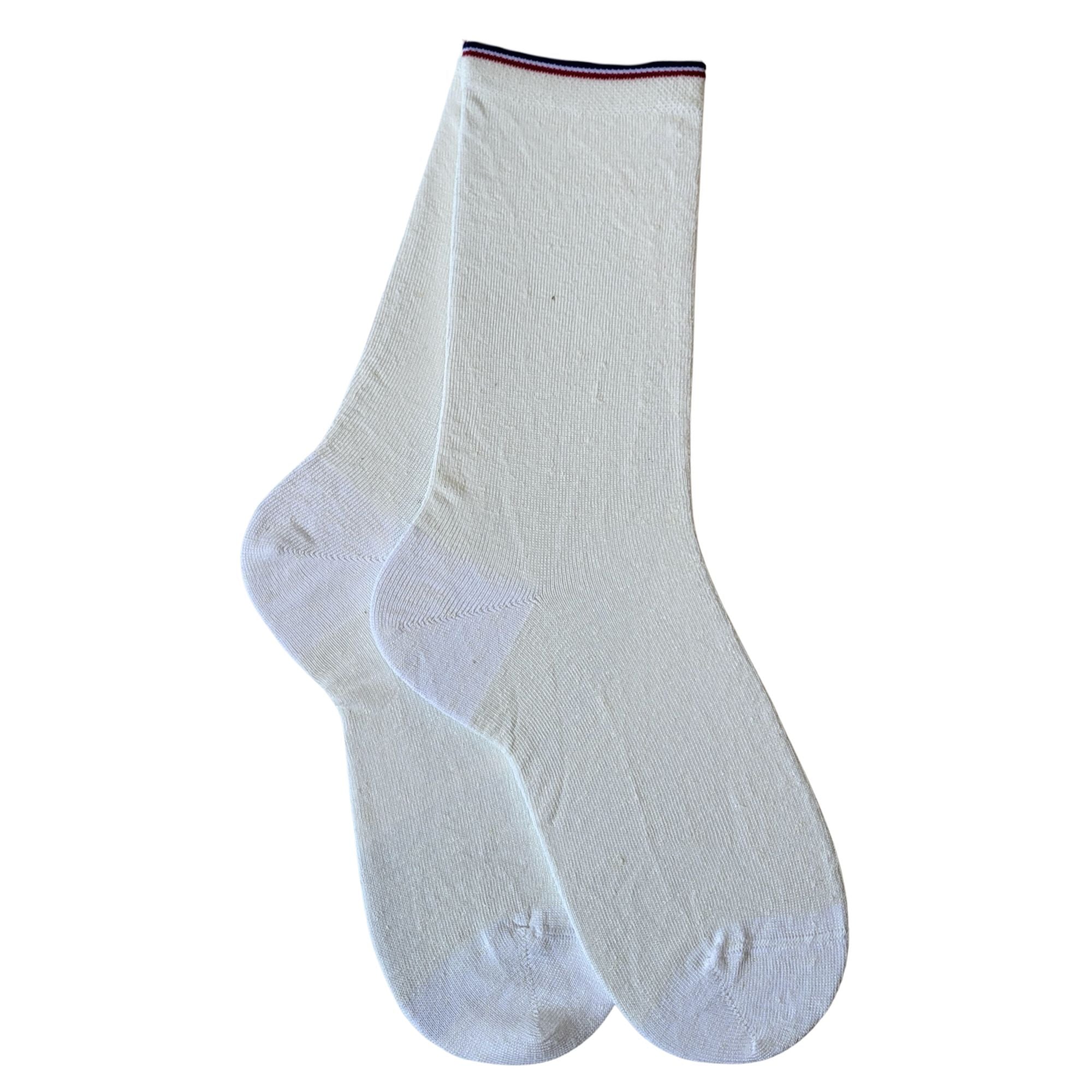 Chaussettes en lin blanc femme