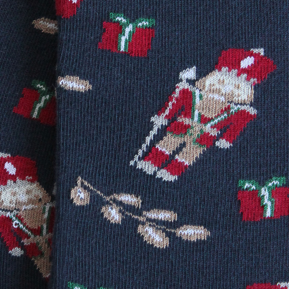 Chaussettes coton bleu motif casse-noisette