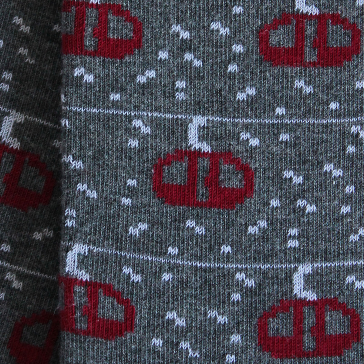 Chaussettes coton gris motif télécabines