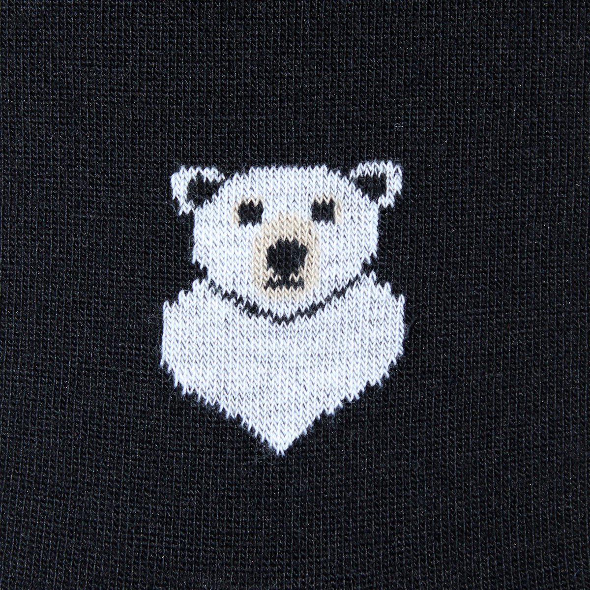 Chaussettes laine noir motif ours