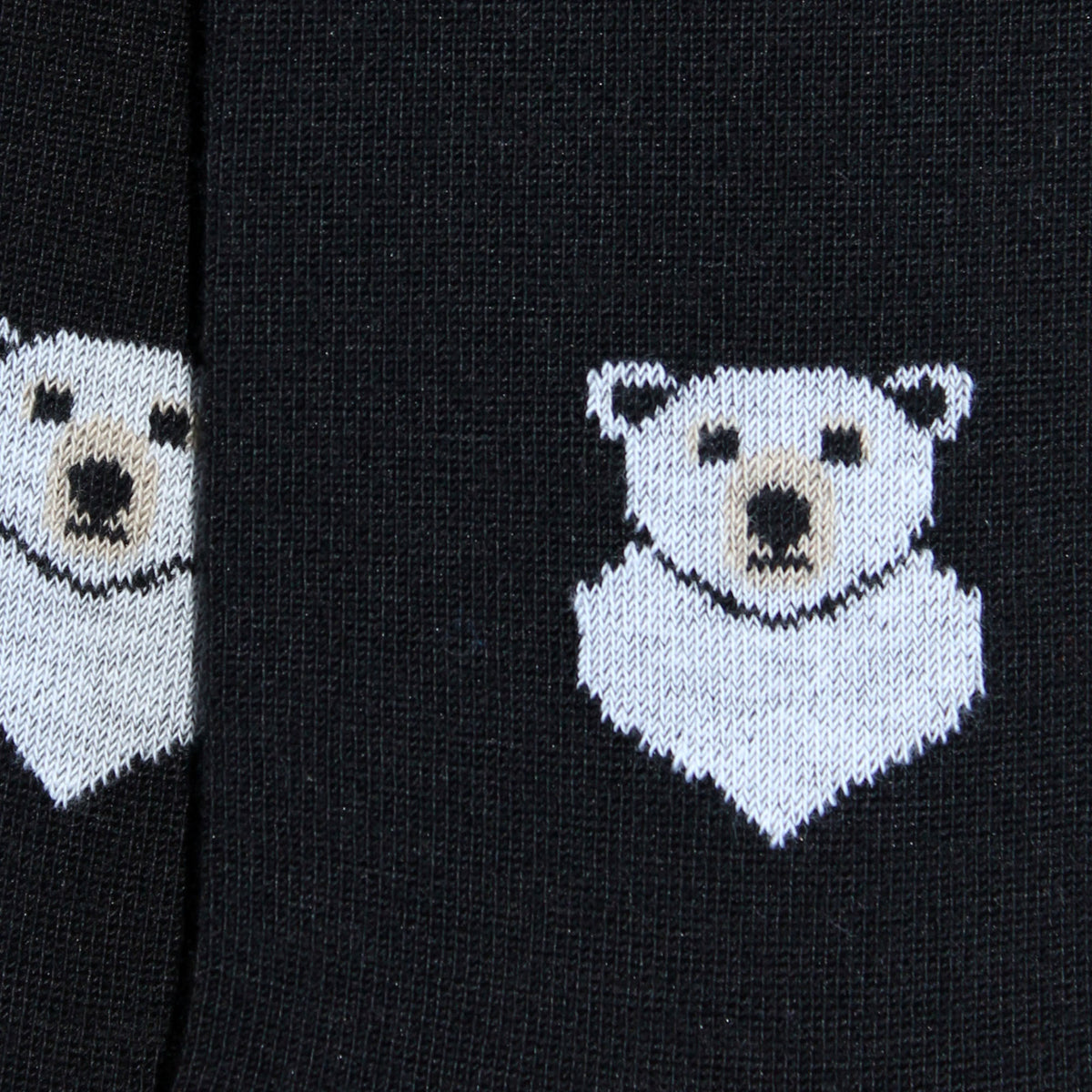 Chaussettes laine noir motif ours