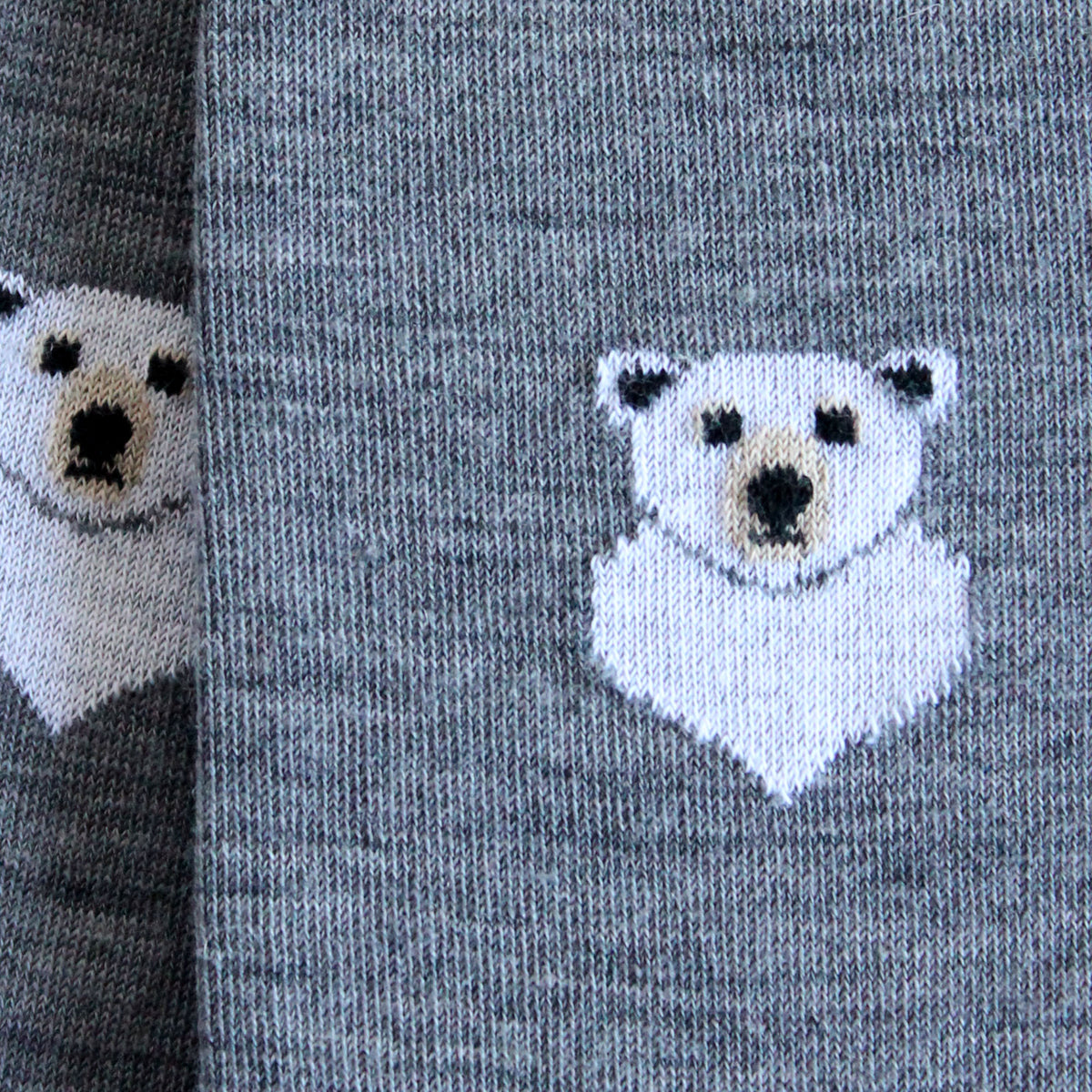 Chaussettes laine gris motif ours