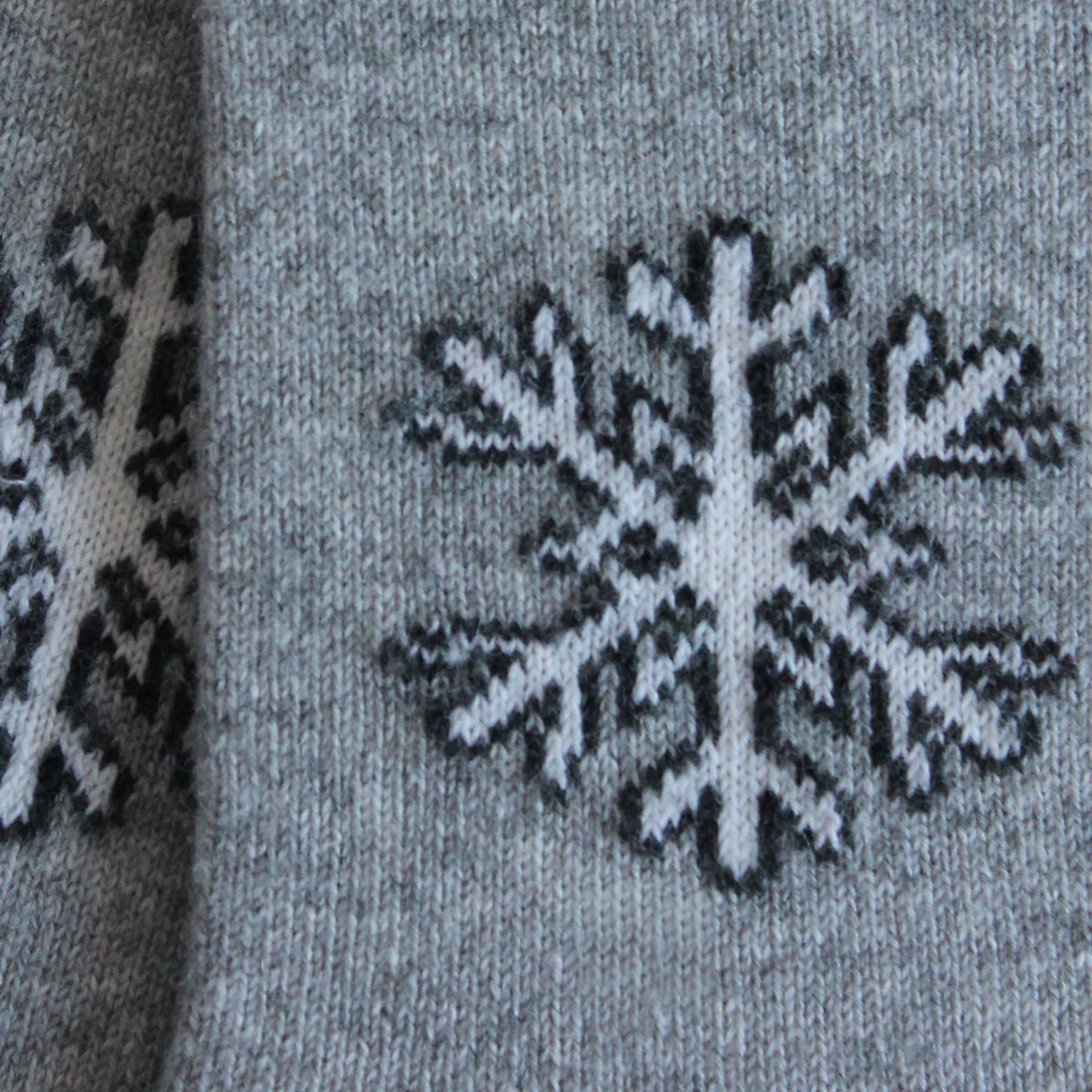 Chaussettes laine gris motif flocon