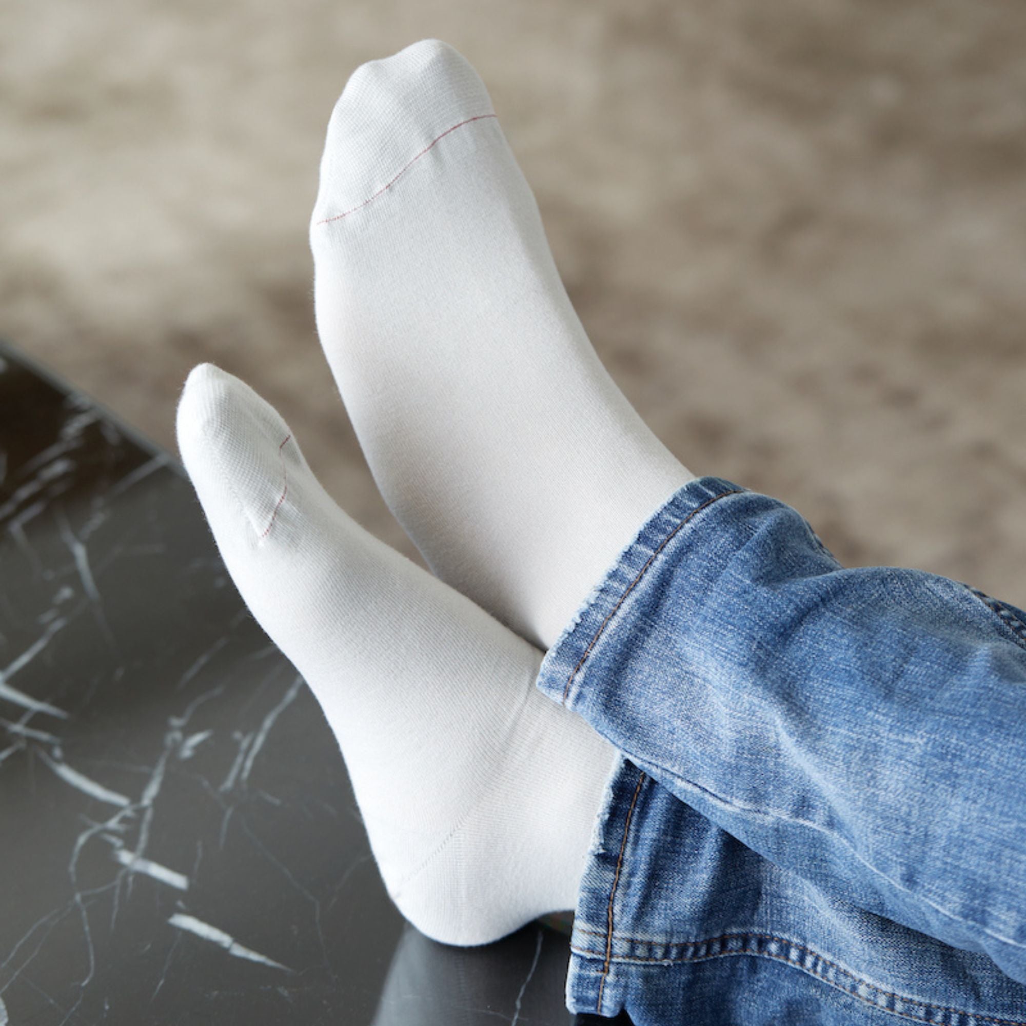 Chaussettes en bambou Blanc - Unies jersey