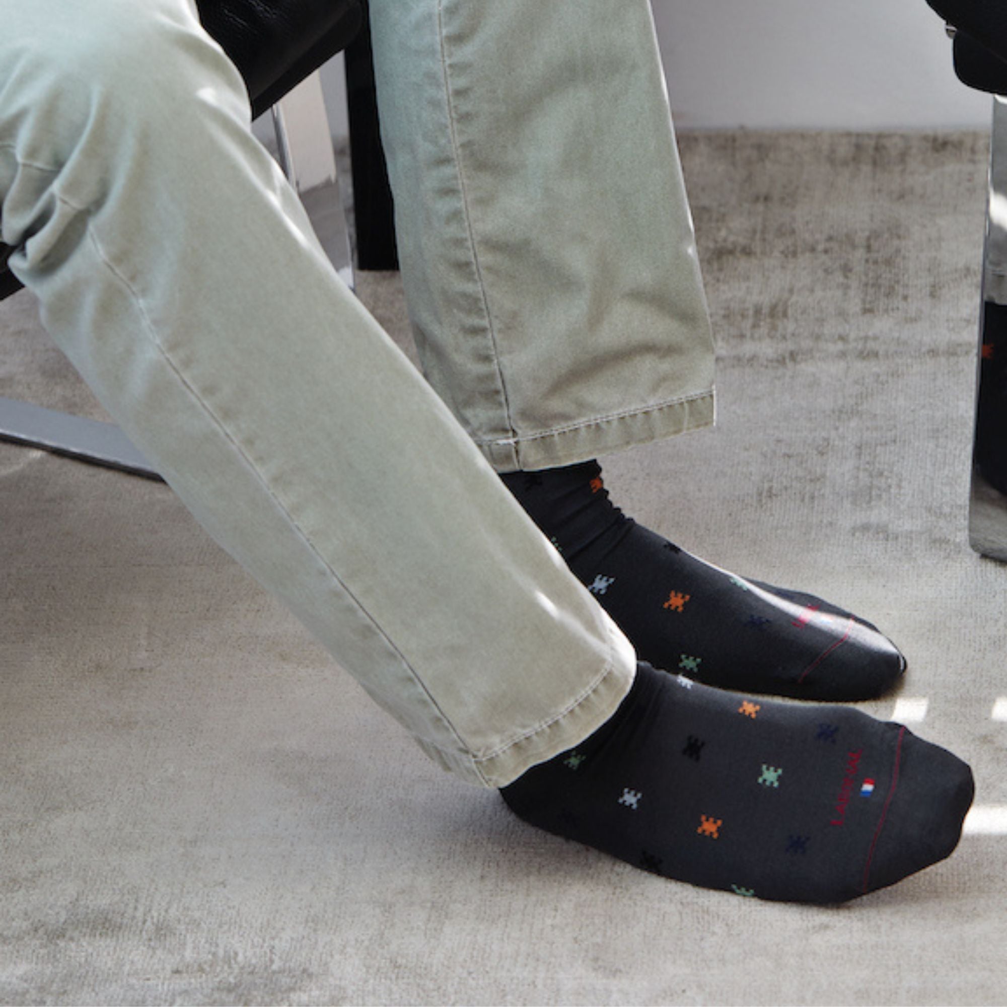 Chaussettes en fil d'écosse Gris - Semis coloré